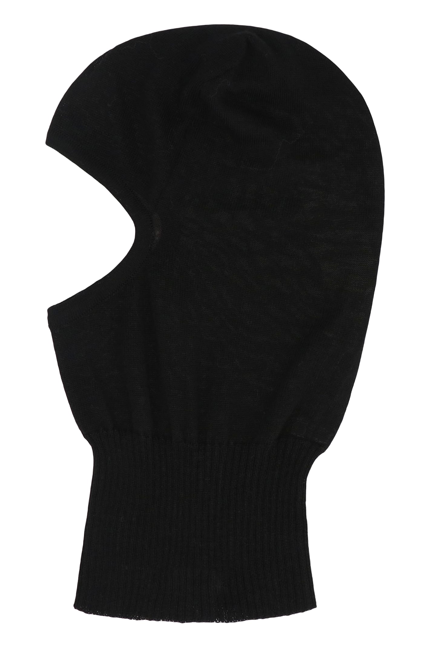 Rick Owens Ribbed Knit Balaclava Stretch Fit In Black