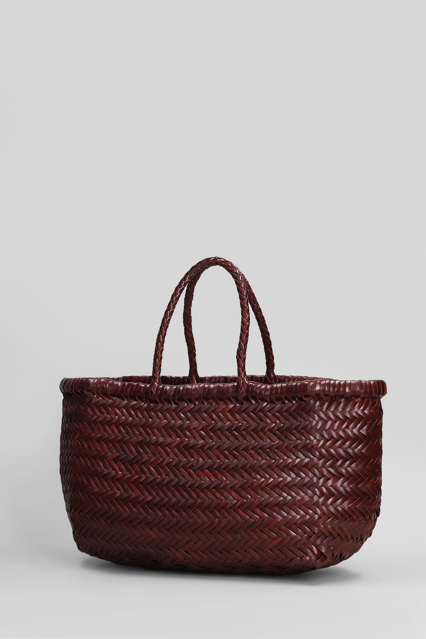 Dragon Diffusion Bamboo 3 Jump Small Tote In Bordeaux Leather In Burgundy