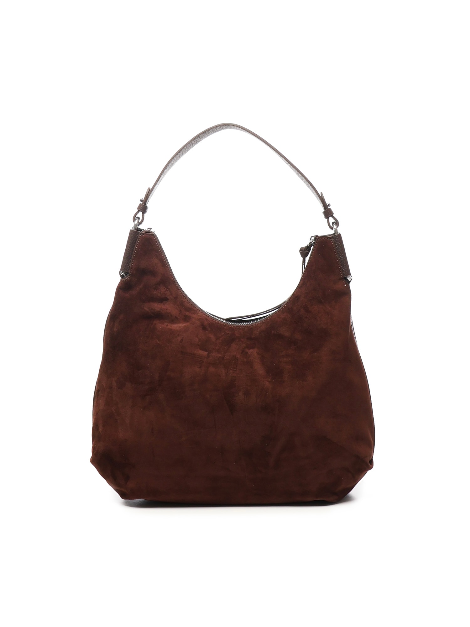 Coccinelle Suede Tote Bag In Brown
