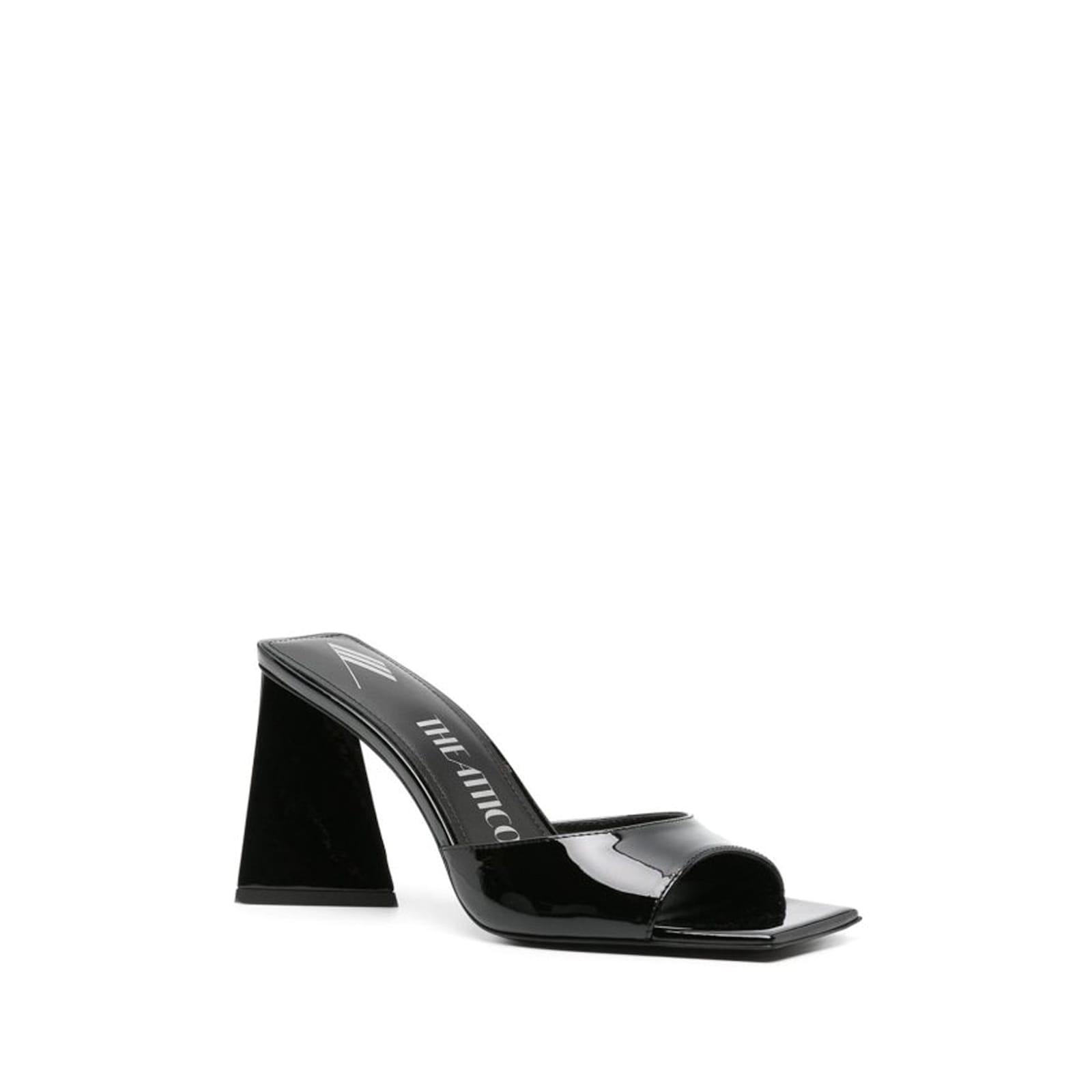 Shop Attico Mini Devon 85 Leather Sandals In Black