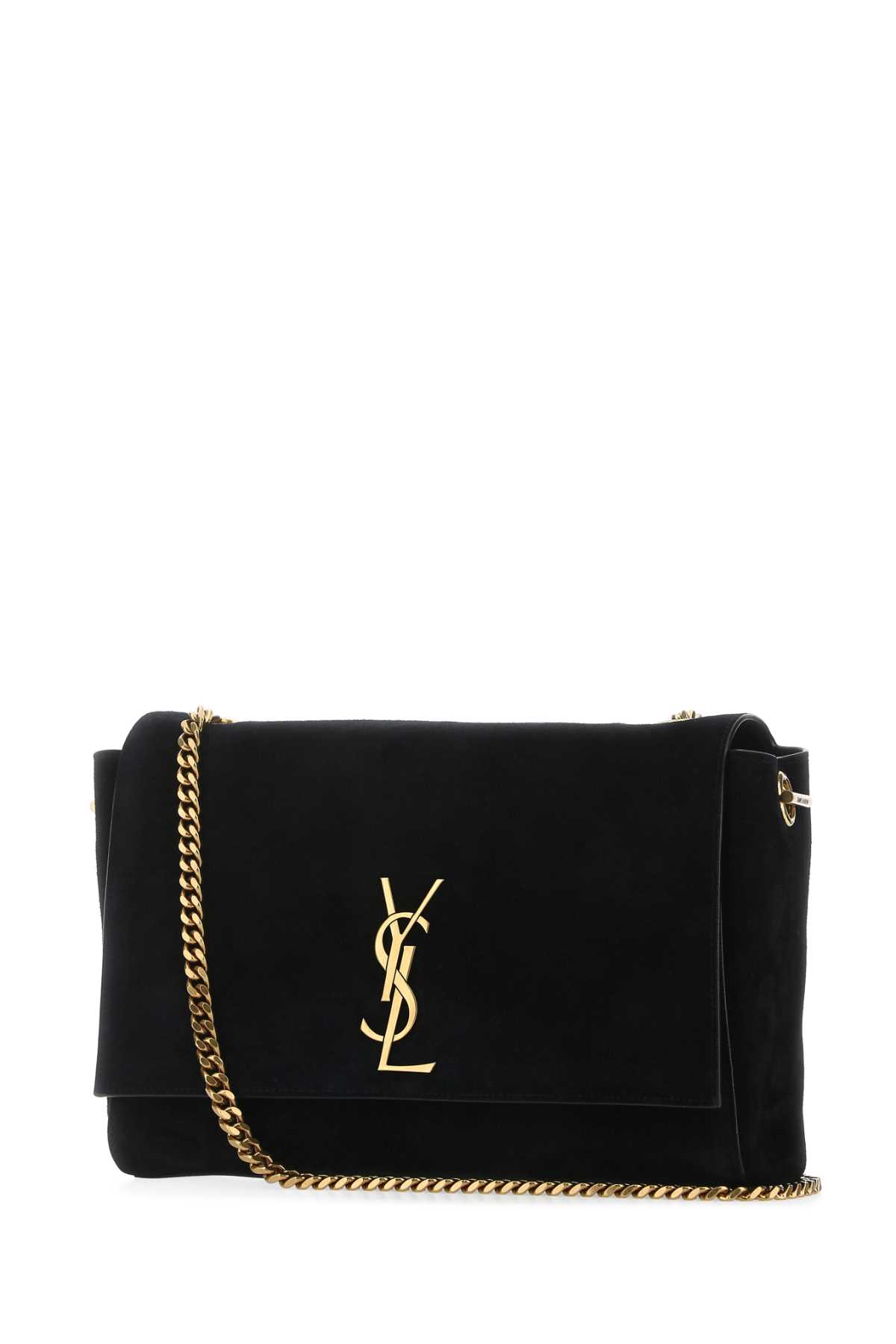 Saint Laurent Black Suede Medium Kate Shoulder Bag In Black