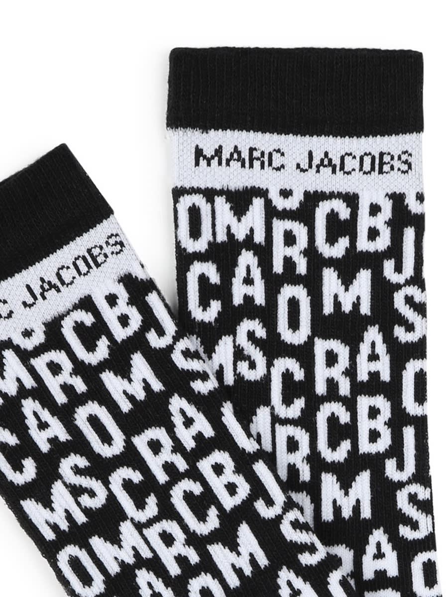 Marc Jacobs Lettering Socks In Black