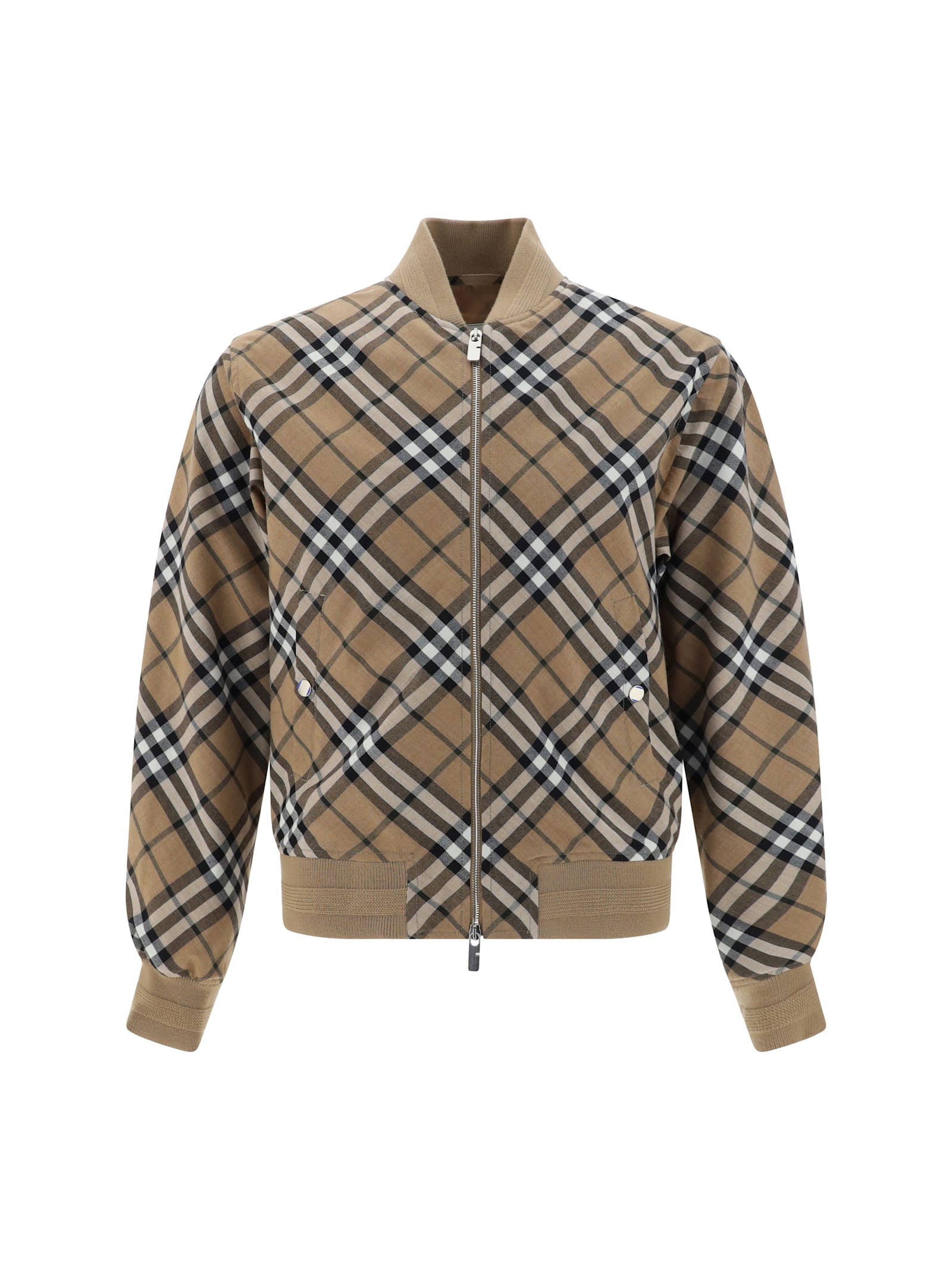 Shop Burberry Bomber Jacket In Linden Ip Check