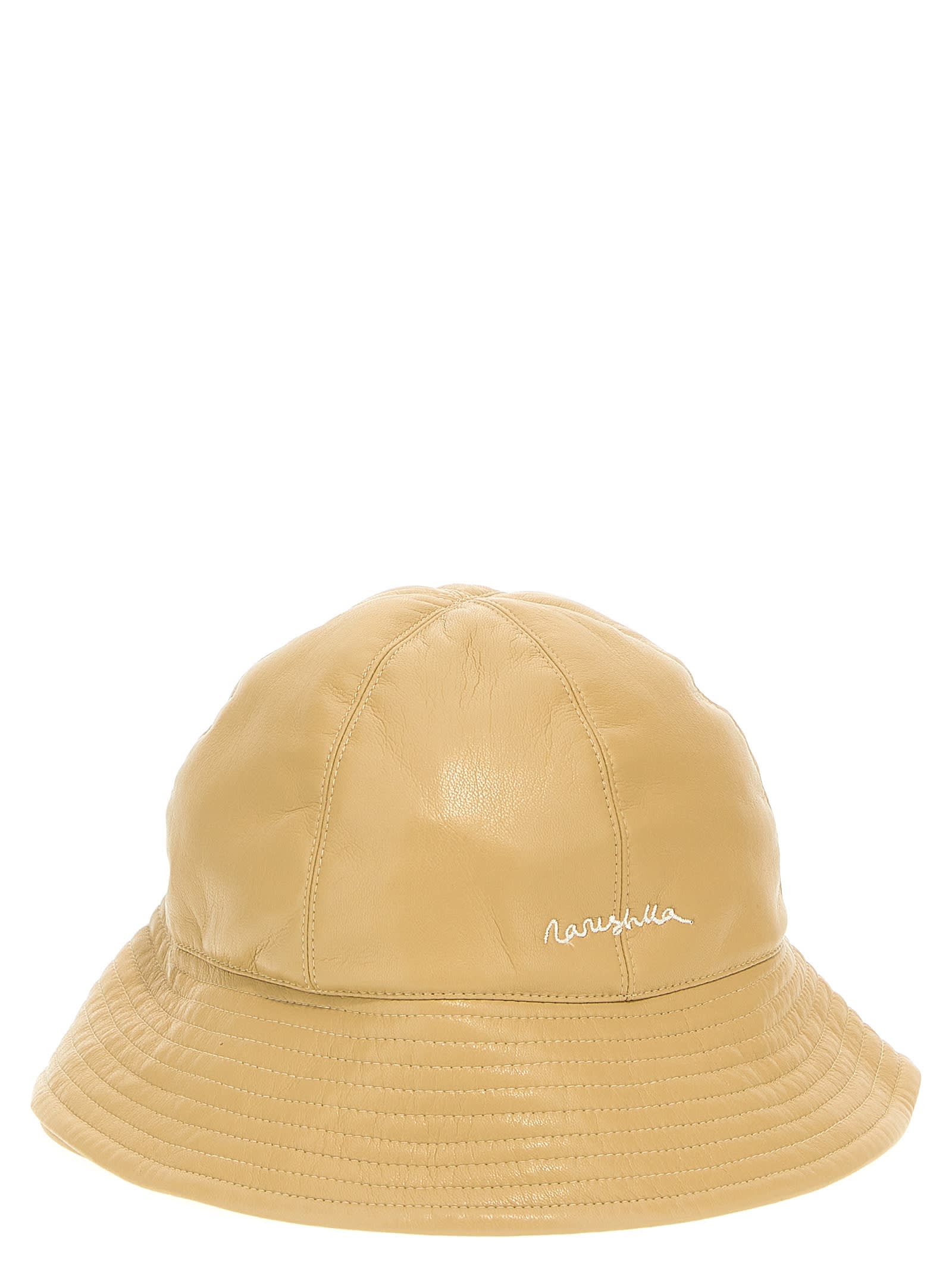 Shop Nanushka Laurie Bucket Hat In Beige