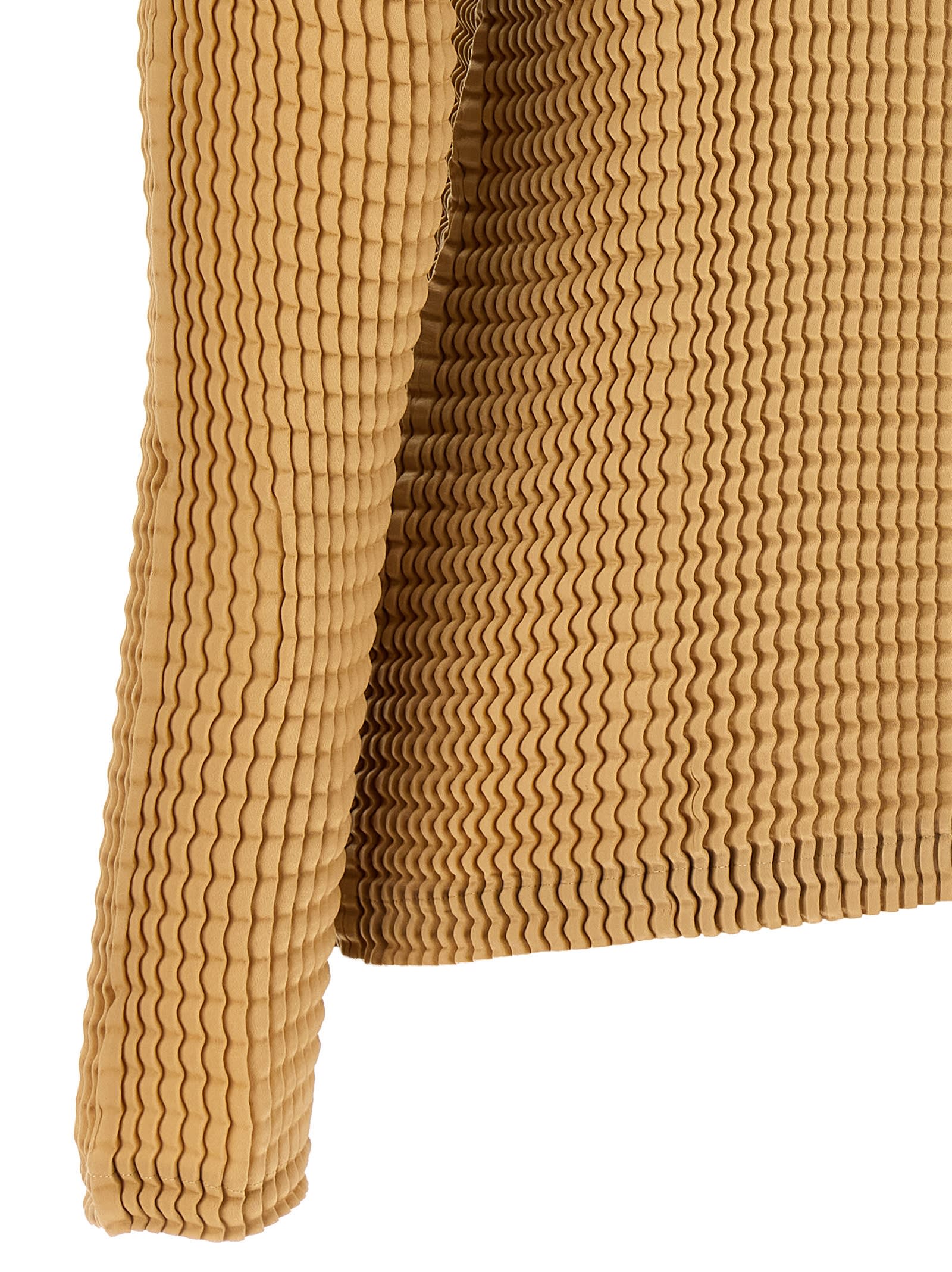 Shop Issey Miyake Suede Like Pleats Blouse