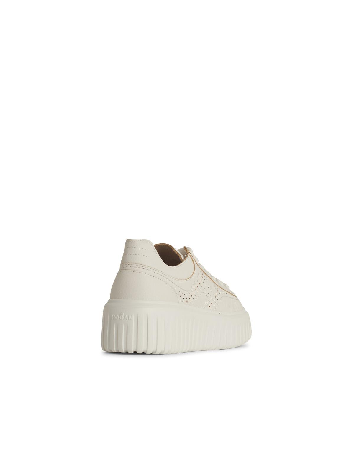 Hogan Low-top Sneakers With Ridged Platform Sole In White
