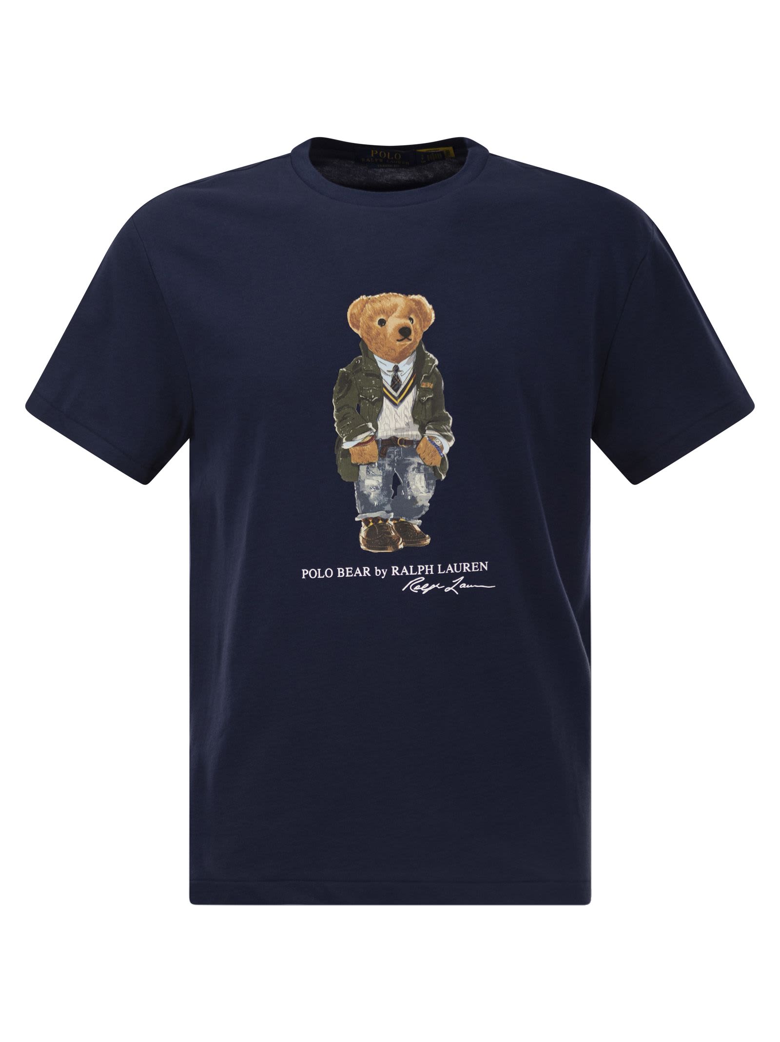 Shop Polo Ralph Lauren Polo Bear Jersey Classic-fit T-shirt In Blue