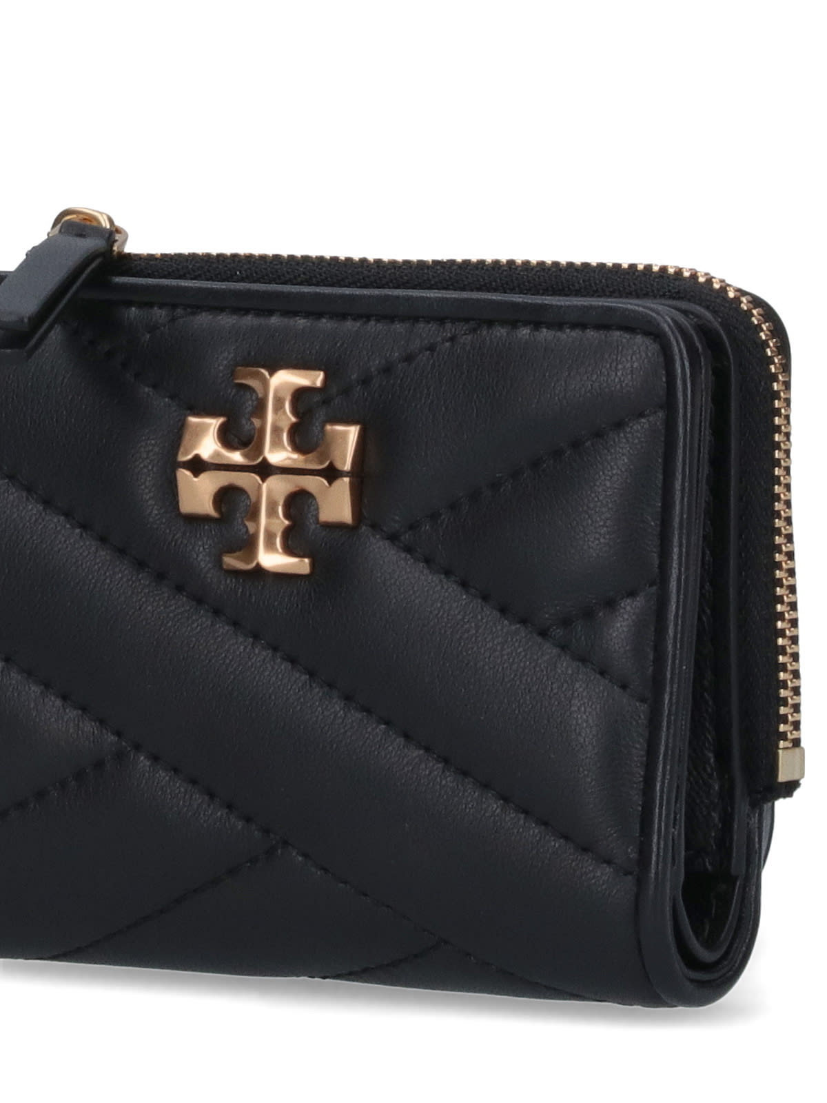 Shop Tory Burch Bi-fold Wallet Kira Moto In Black