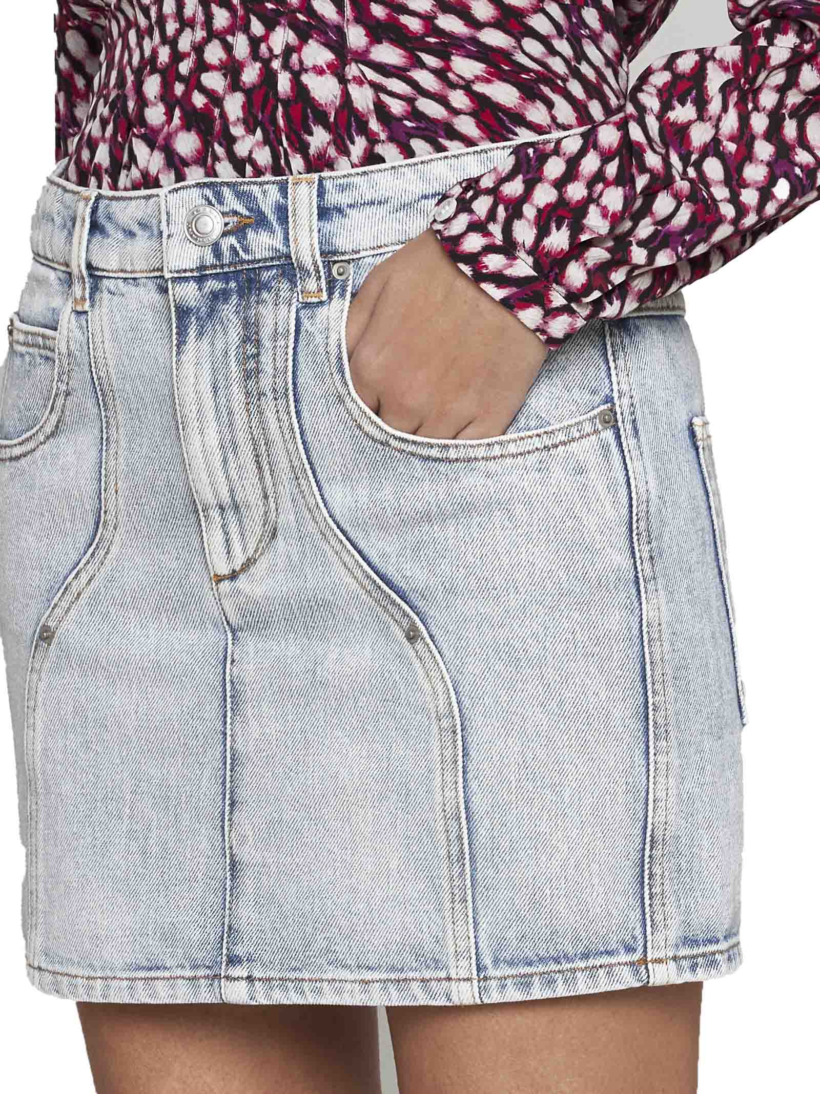 Isabel Marant Étoile Vesna Denim Miniskirt In Light Blue
