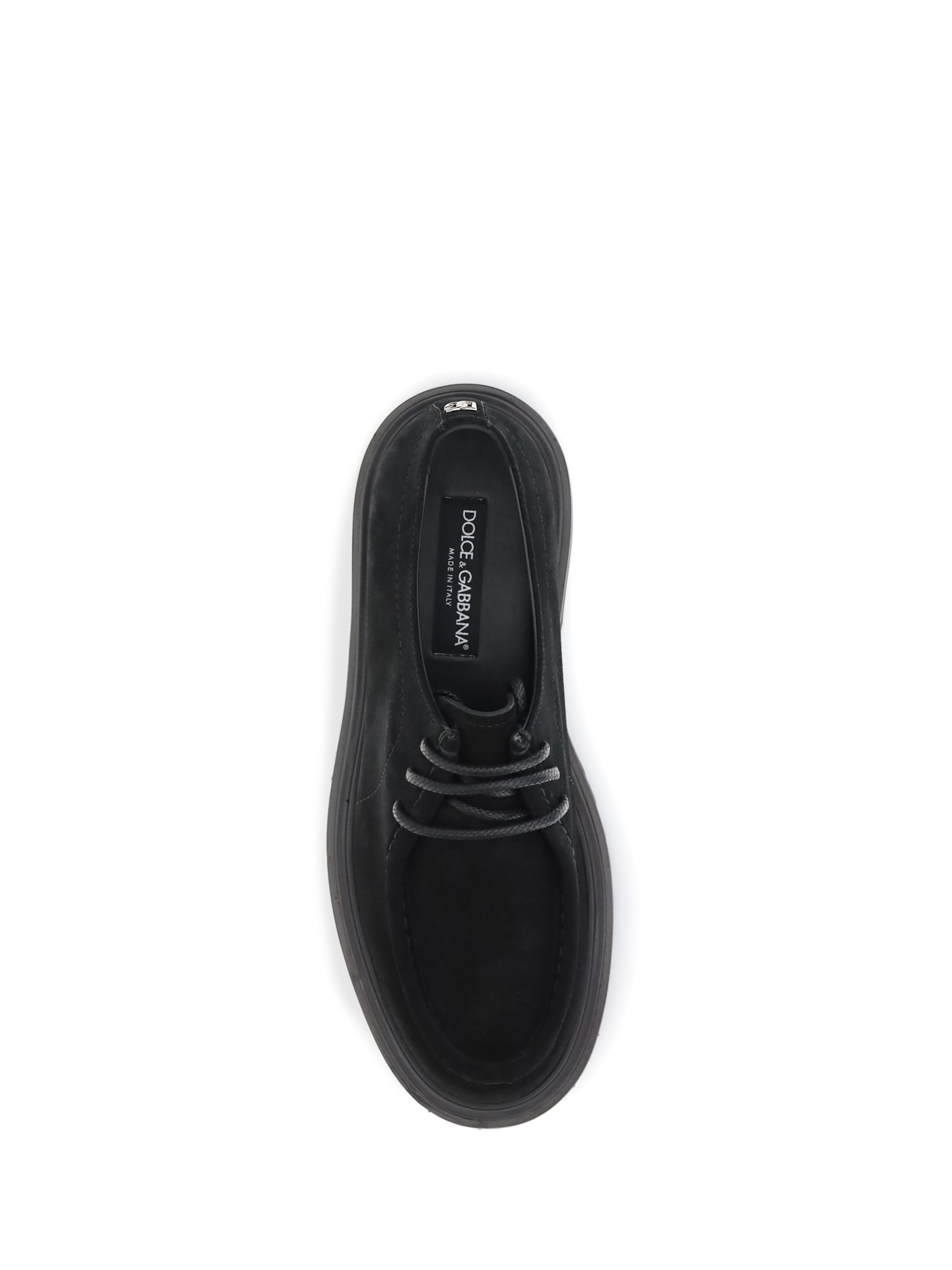 Dolce & Gabbana Polished Derby Shoes In Calf Leather In Black