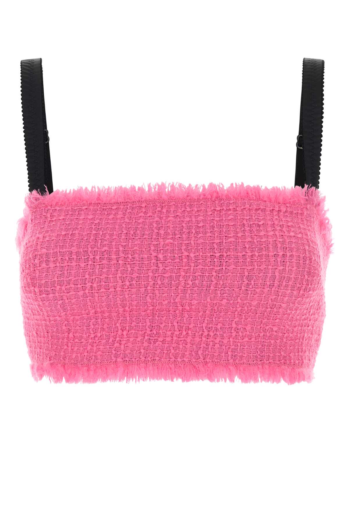 Dolce & Gabbana Crop-top In Tweed Fucsia Donna