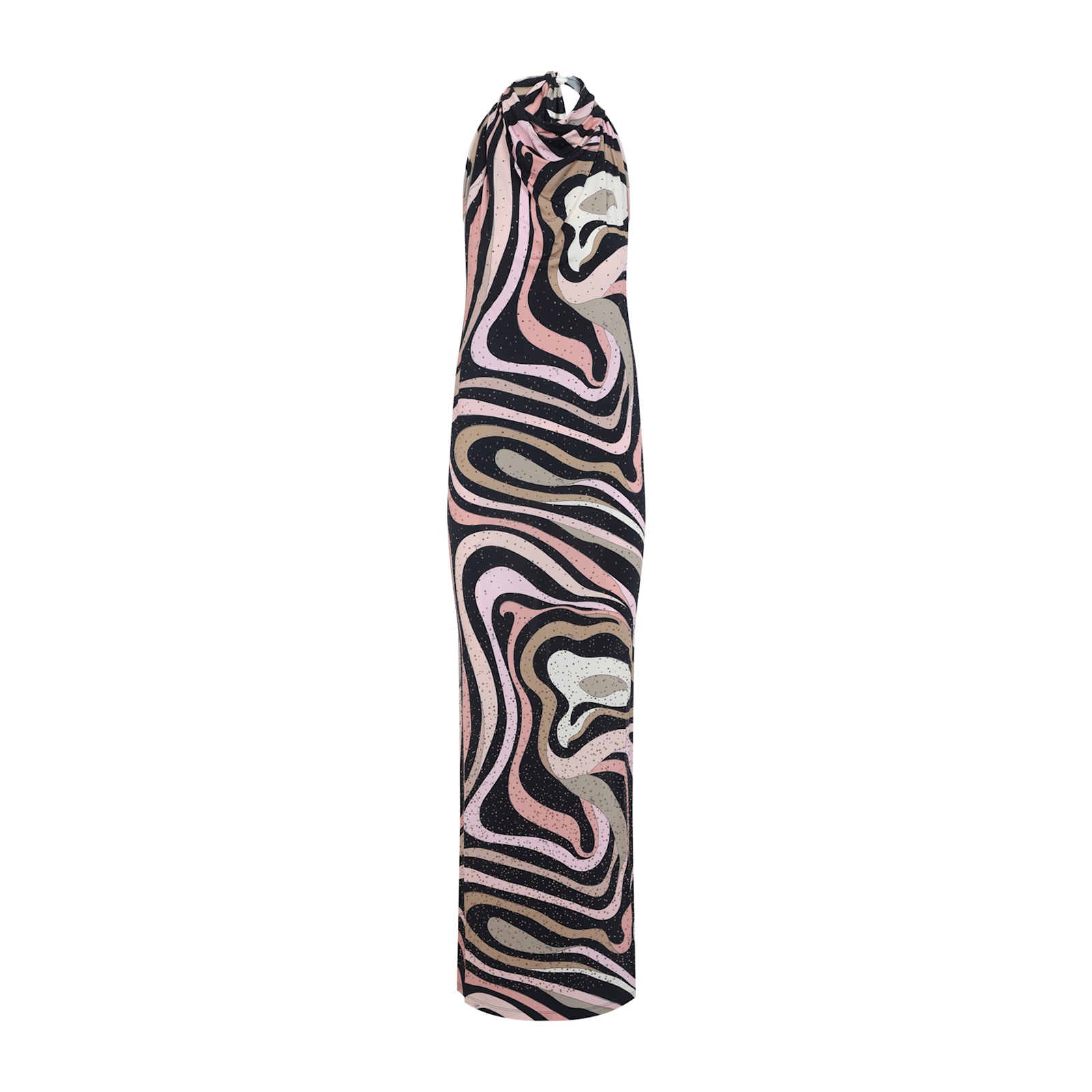 Pucci Form-fitting Evening Dress With Abstract Pattern In Gray