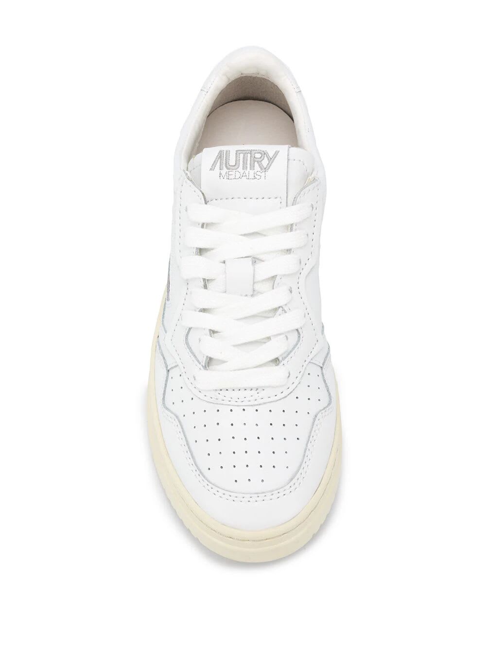 Shop Autry Medalist Low Sneakers In White White