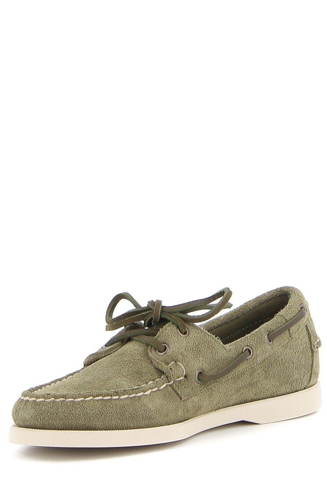 Shop Sebago Lace-up Round Toe Boat Shoes In Green Military