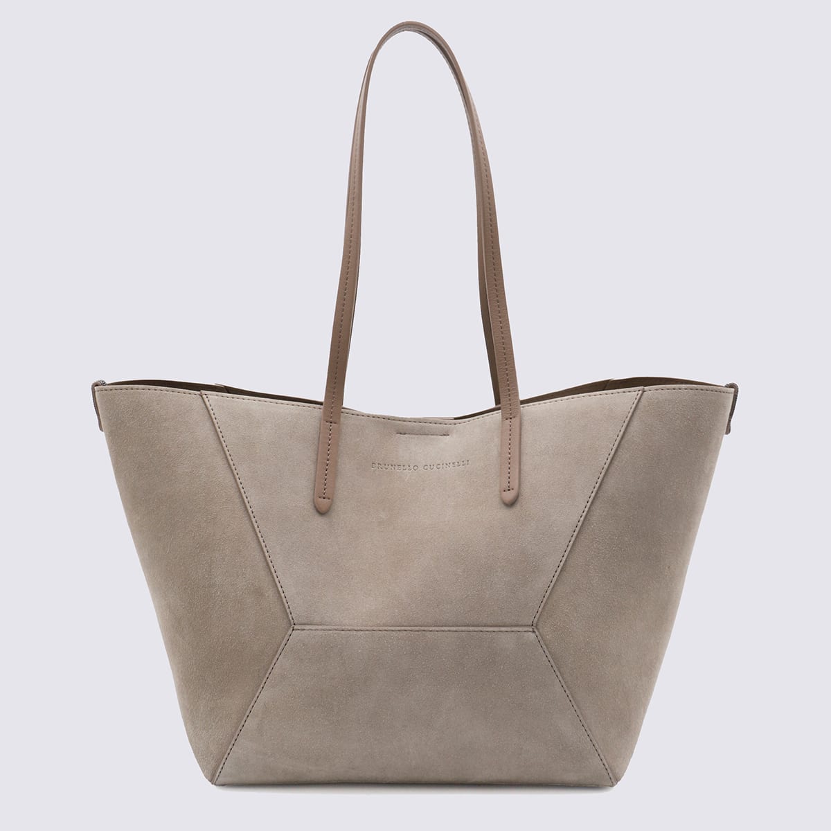 BRUNELLO CUCINELLI BEIGE LEATHER TOTE BAG