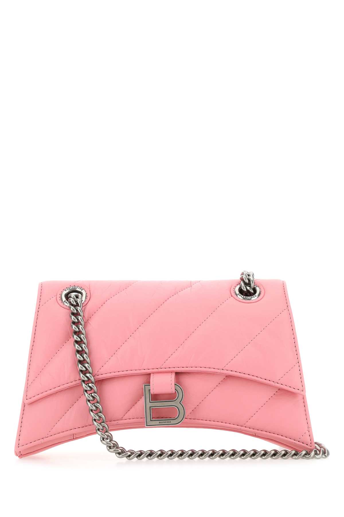Shop Balenciaga Pink Leather Crush S Shoulder Bag In 5812