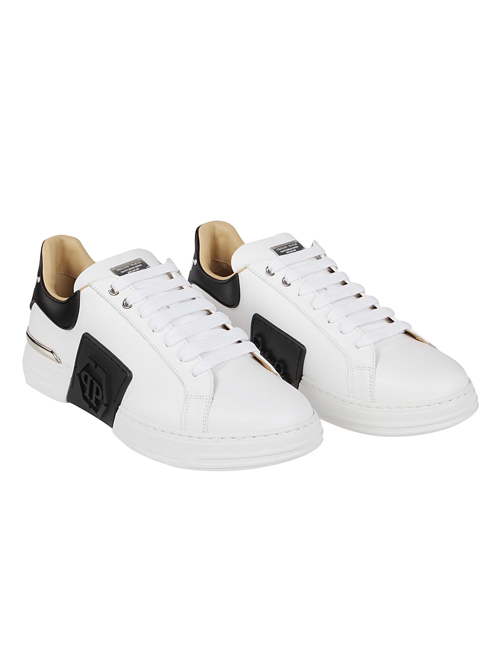 Shop Philipp Plein Hexagon Low Top Sneakers In White