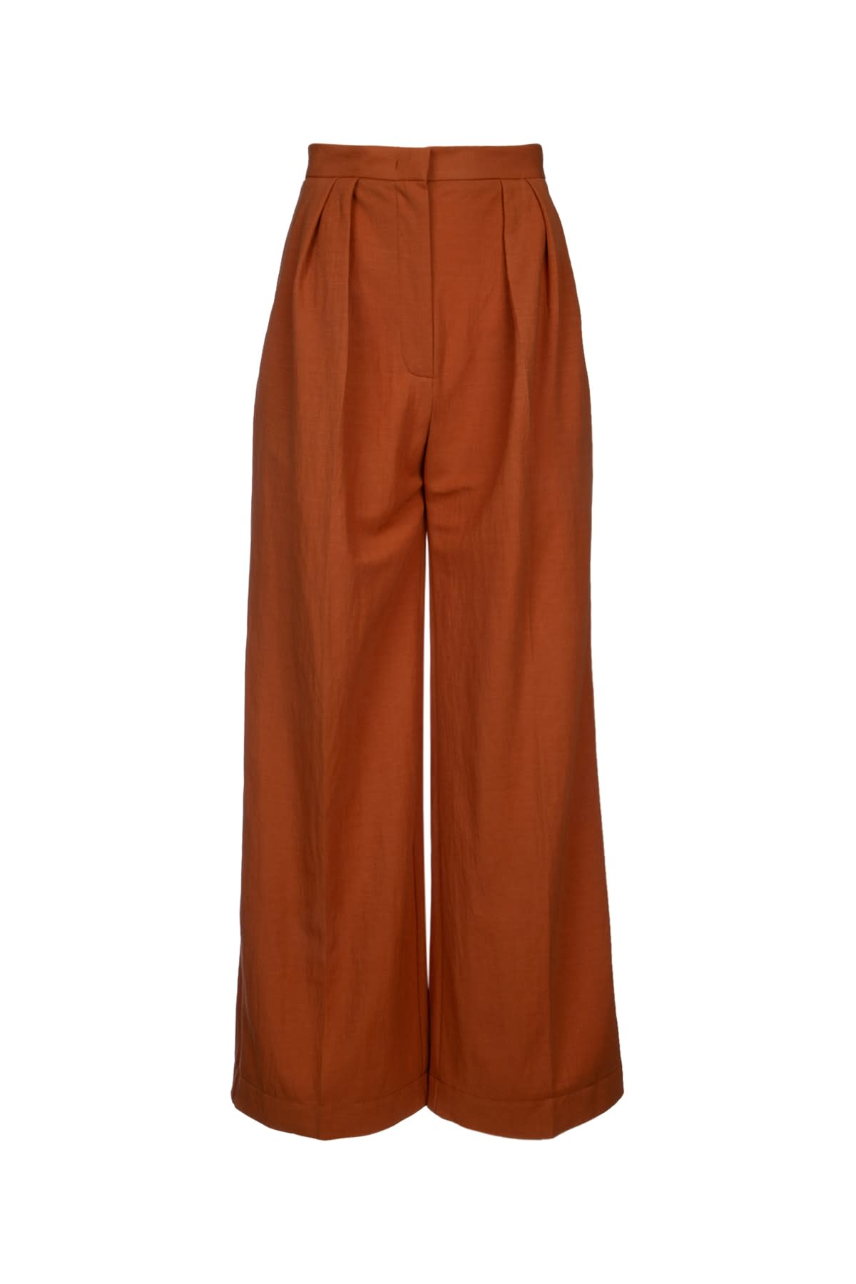 Women Oversized Pleated Trousers Rayon