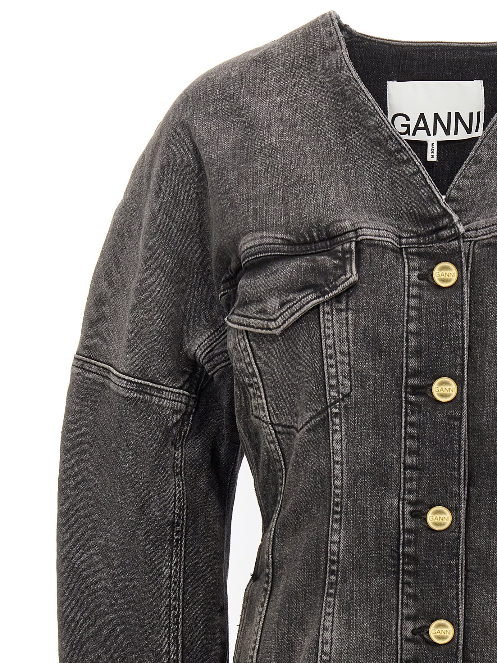 Shop Ganni Tint Edge Jacket In Black