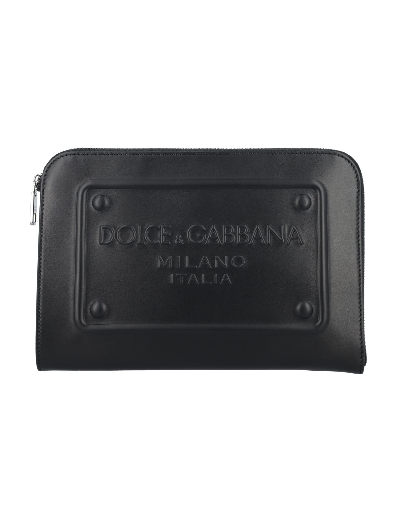 Dolce & Gabbana Plaque Pouch In Black