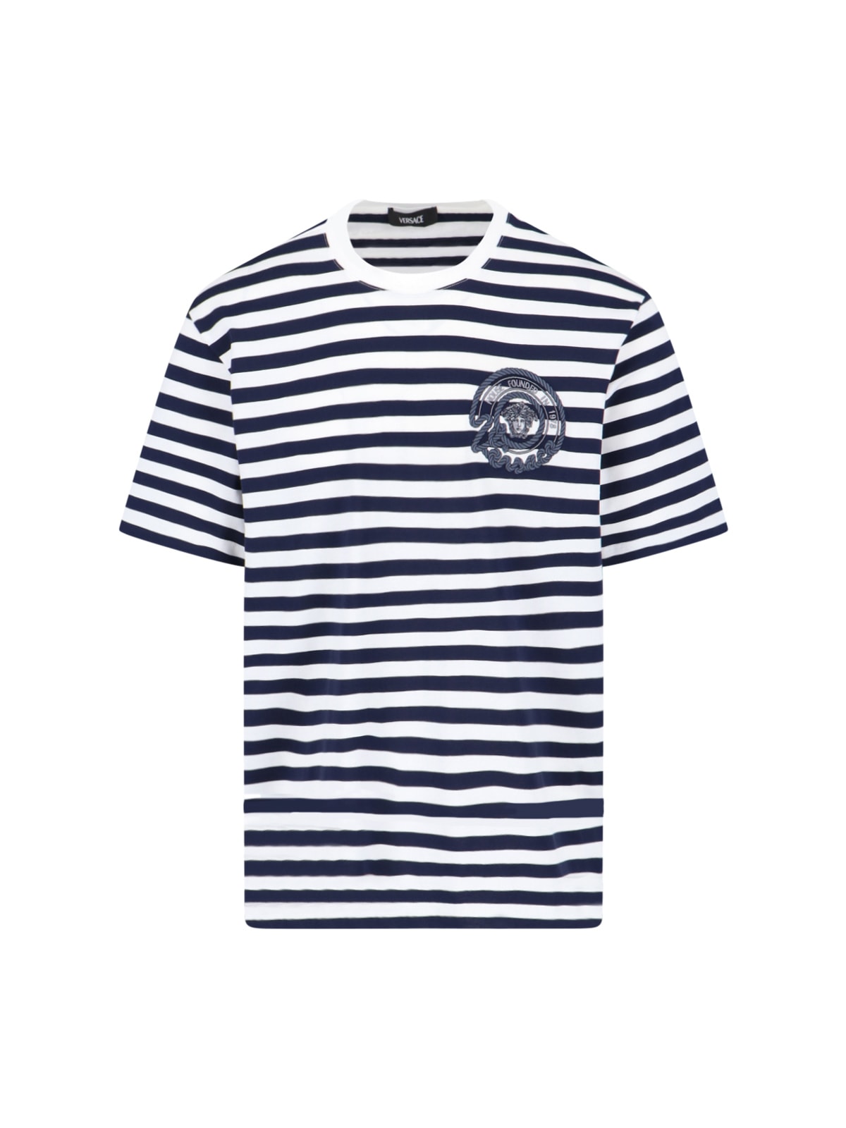 Versace Nautical Stripe T-shirt In White