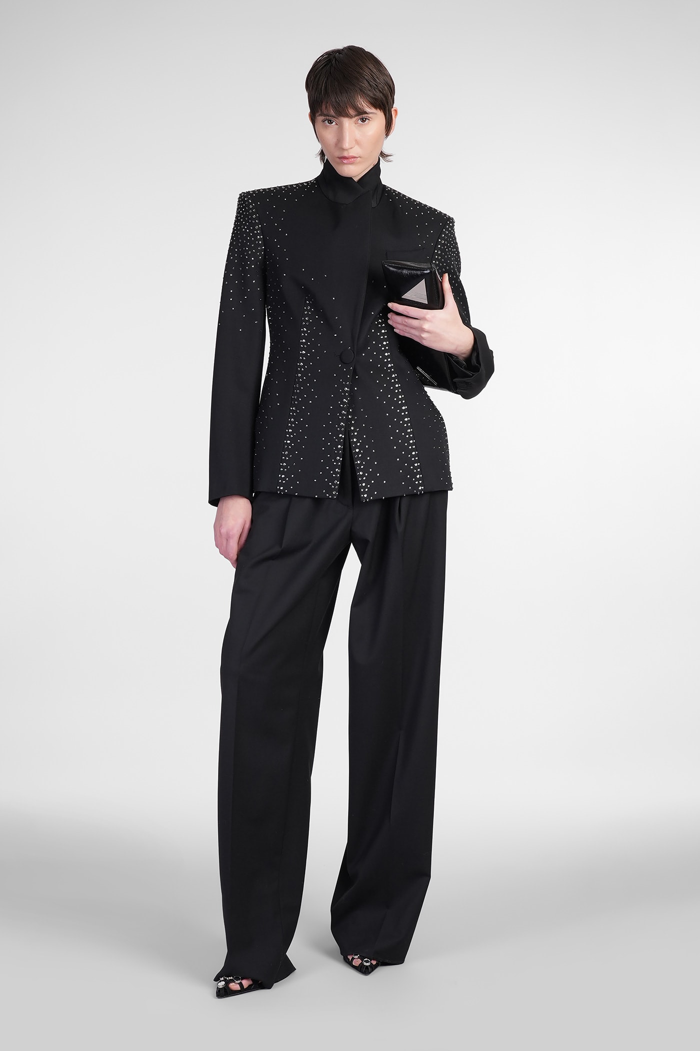 Attico Blazer In Black Wool