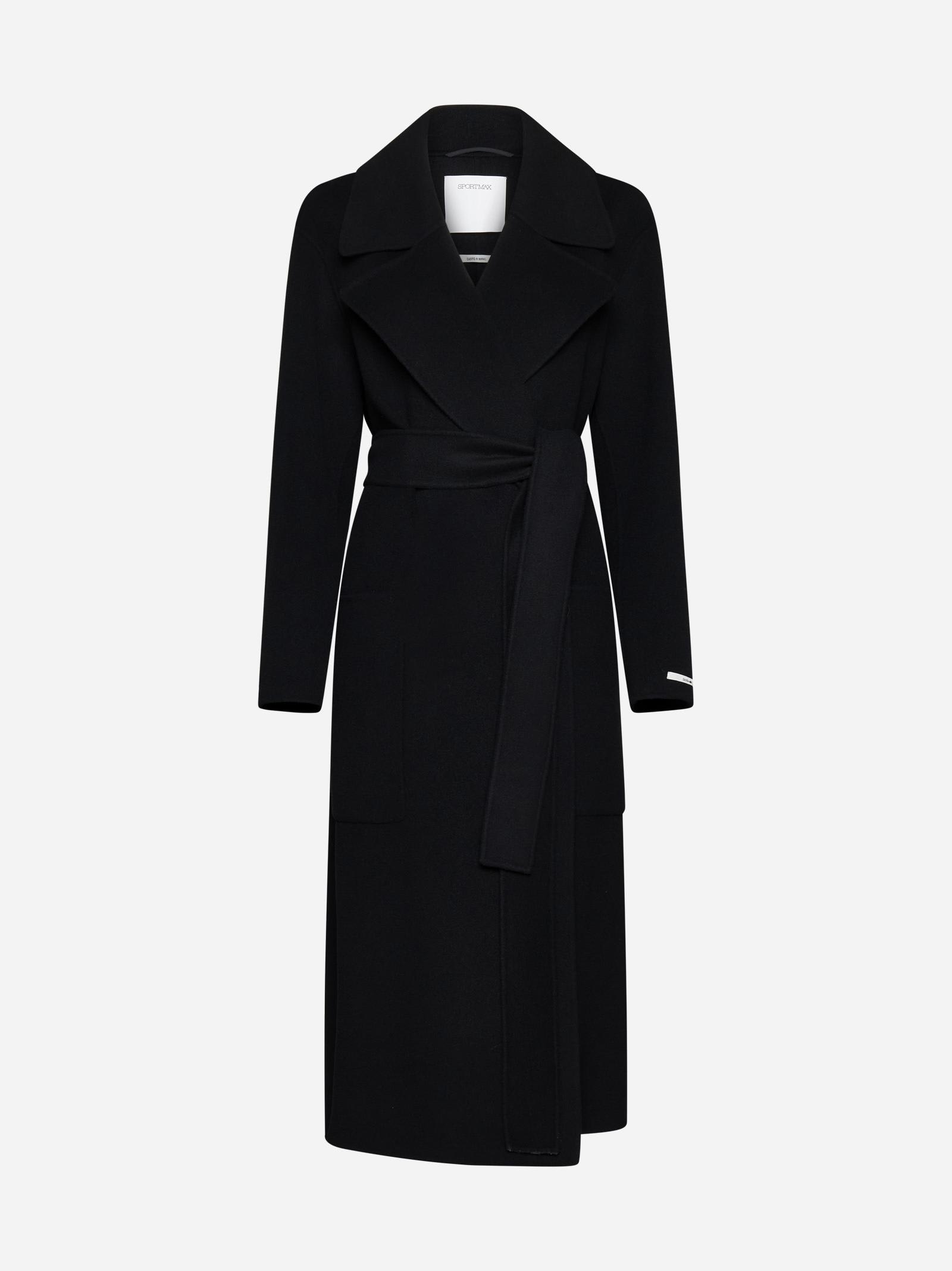 SPORTMAX VELENO BELTED WOOL COAT 