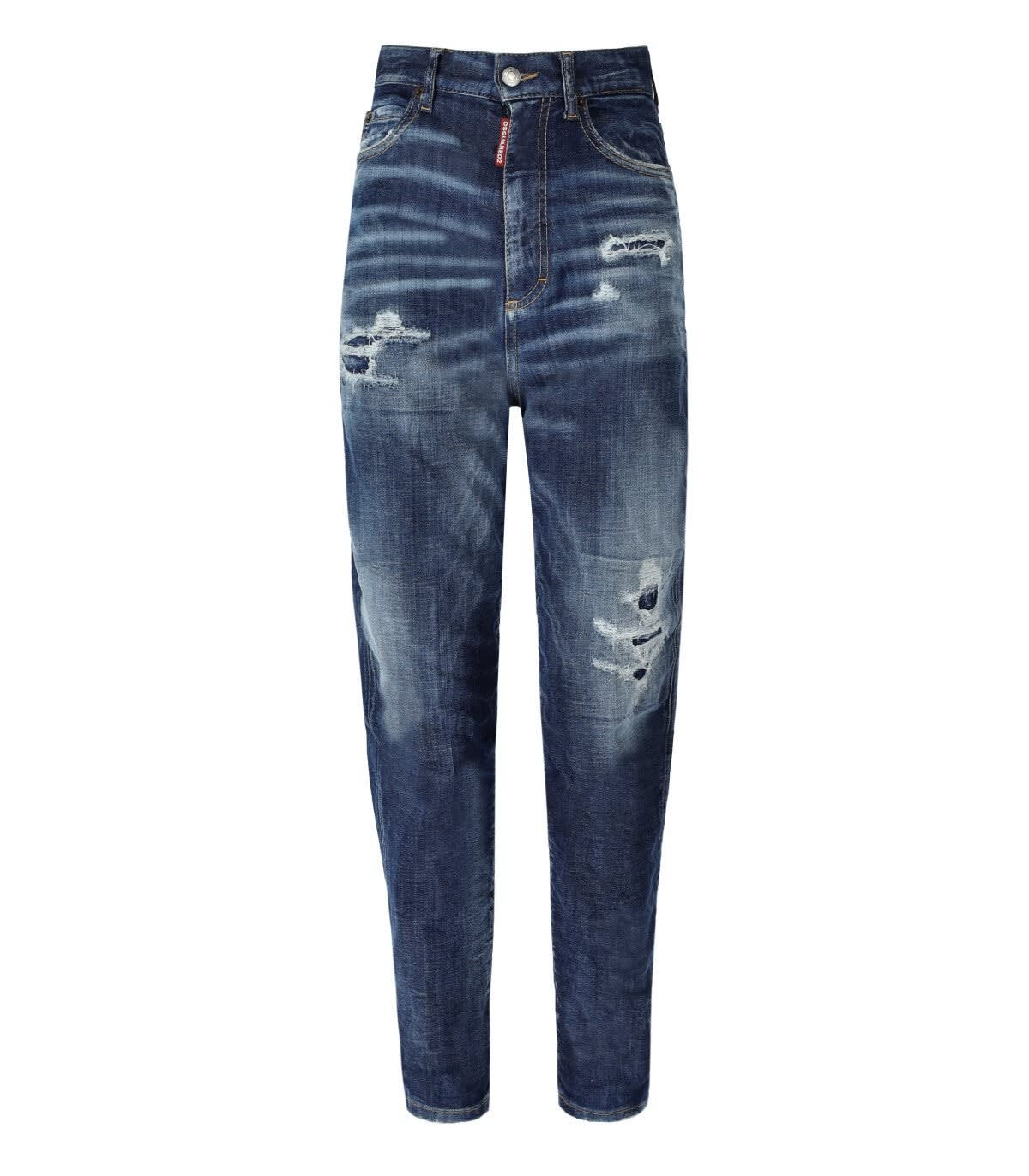 Dsquared2 Distressed Logo Patch Jeans