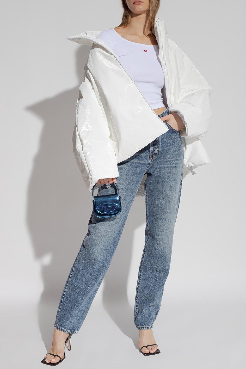 Diesel Top A Maniche Lunghe Con Patch D Ricamata In White