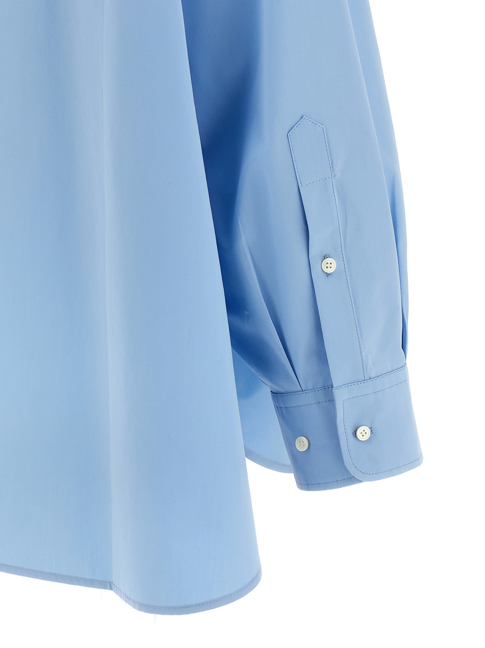 Shop Wardrobe.nyc Oversize Shirt Dress Mini Dress In Light Blue
