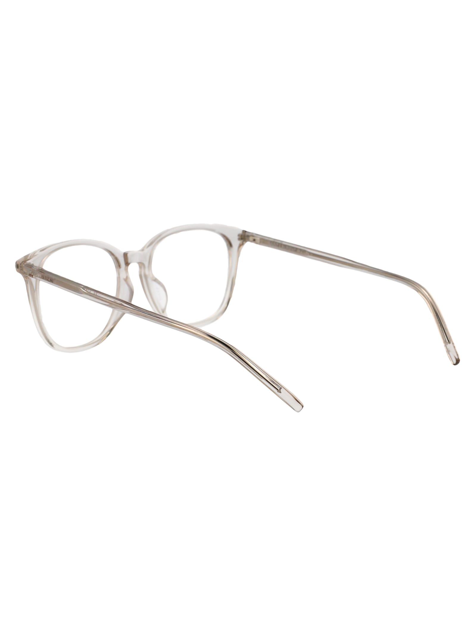 Saint Laurent Beige-beige-transparent Acetate Glasses In White