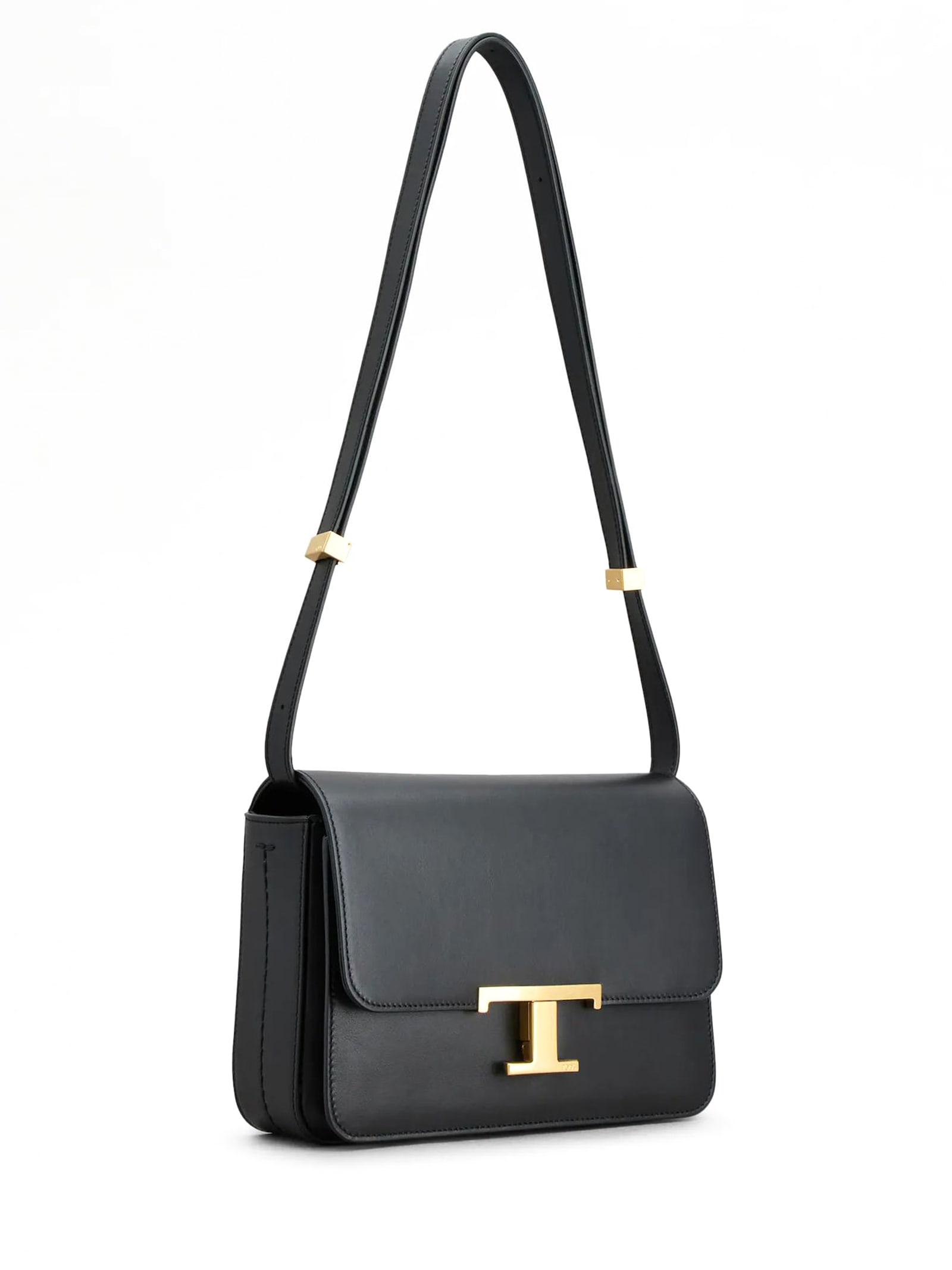 Shop Tod's T Timeless Crossbody Bag In Leather Mini In Black