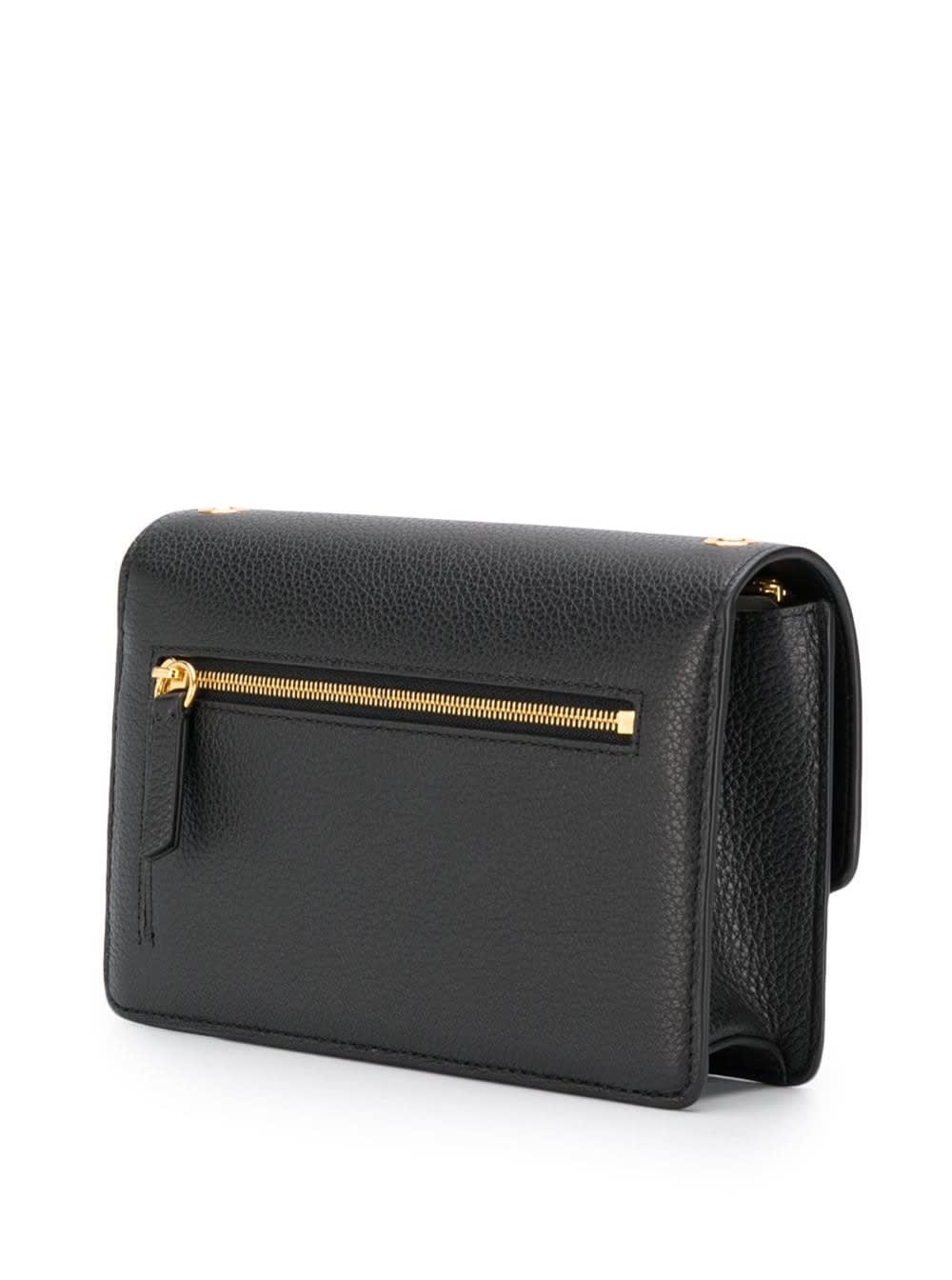 Shop Mulberry Small Darley Black Shoulder Bag With Twist Closure In Grainy Leather Woman