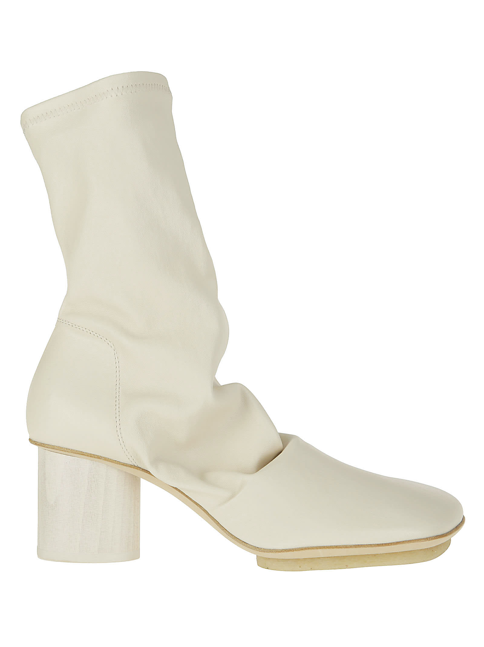 Shop Uma Wang Stretch Stone Boot In Off White