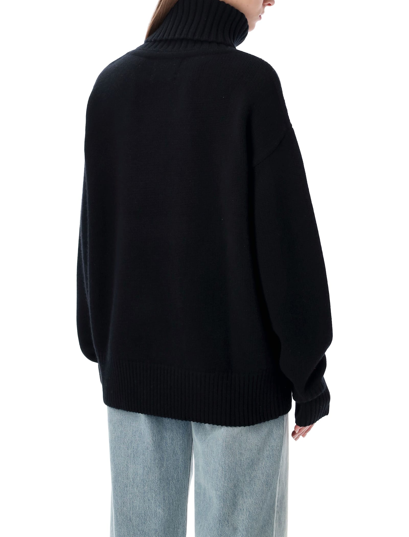 Extreme Cashmere N°20 Oversize Xtra Cashmere Turtleneck Sweater In Black