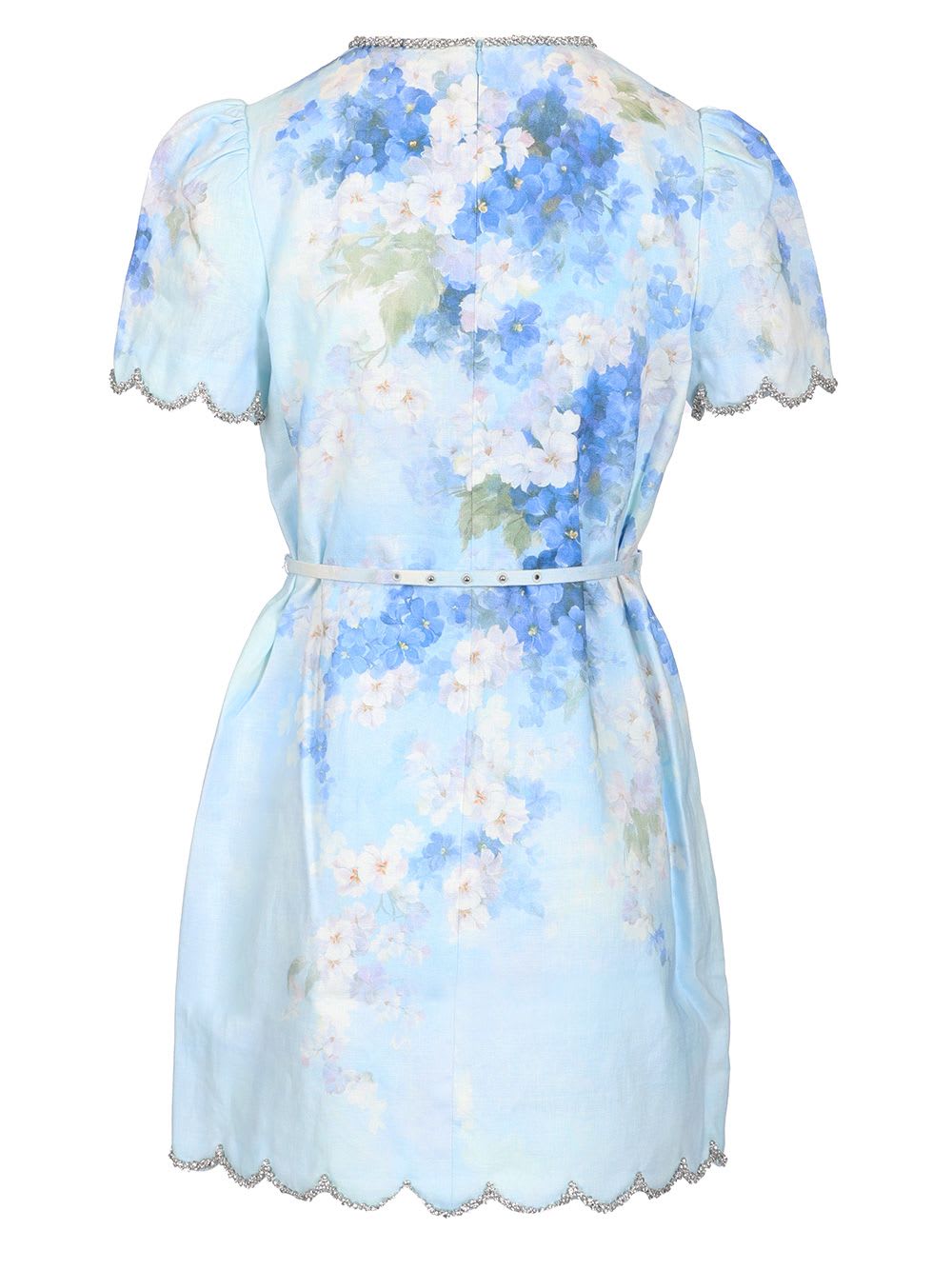 Shop Zimmermann Crush Short Dress In Light Blue