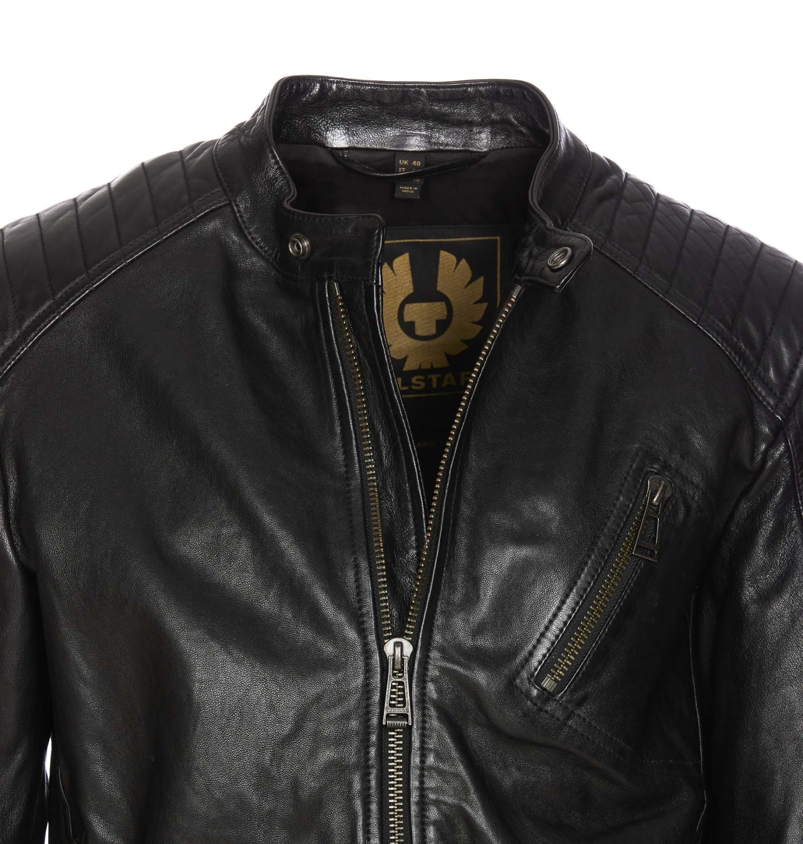 Shop Belstaff V Racer Leather Jacket In Black