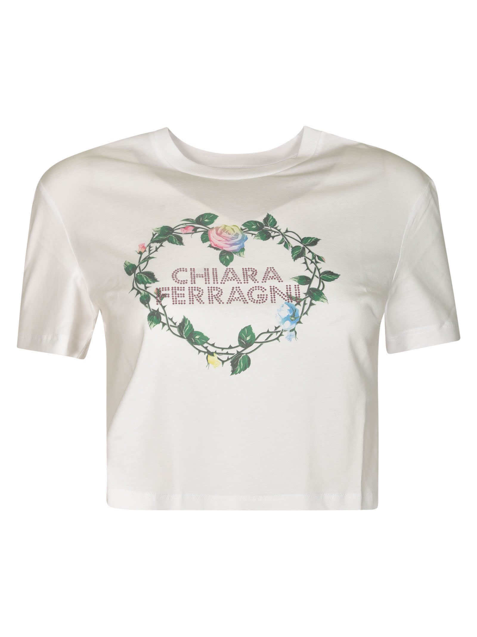 Shop Chiara Ferragni Logo Printed T-shirt In White