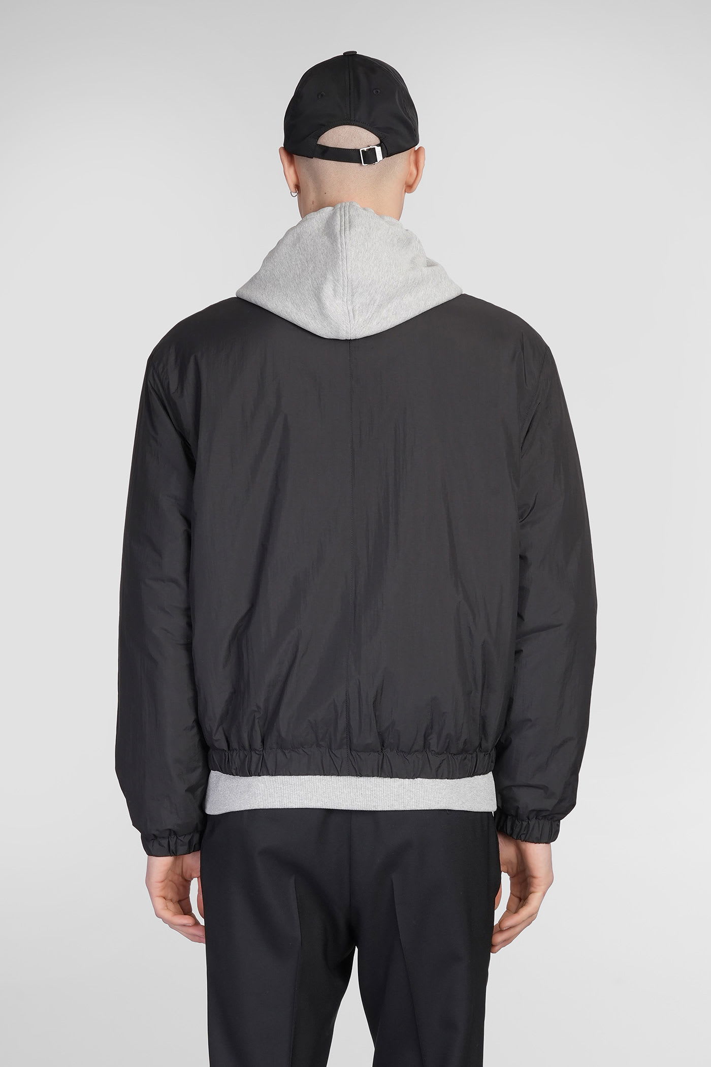 Ami Alexandre Mattiussi Black Technical Canvas Zipped Jacket Black In Black
