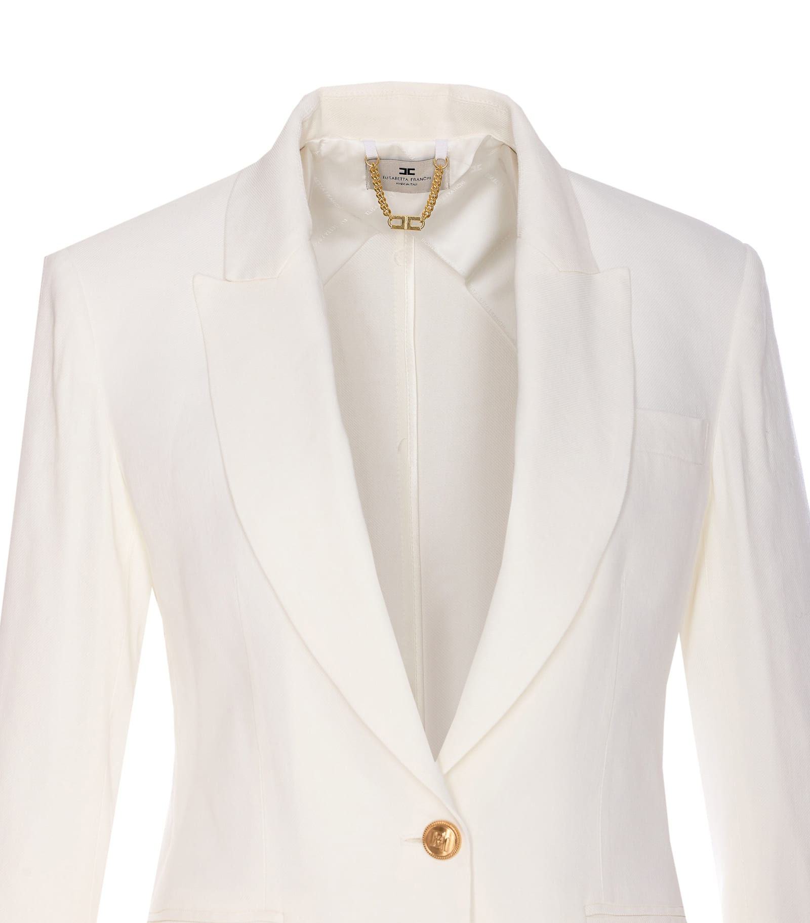 Elisabetta Franchi V-neck Jacket With Notched Lapel And Back Split