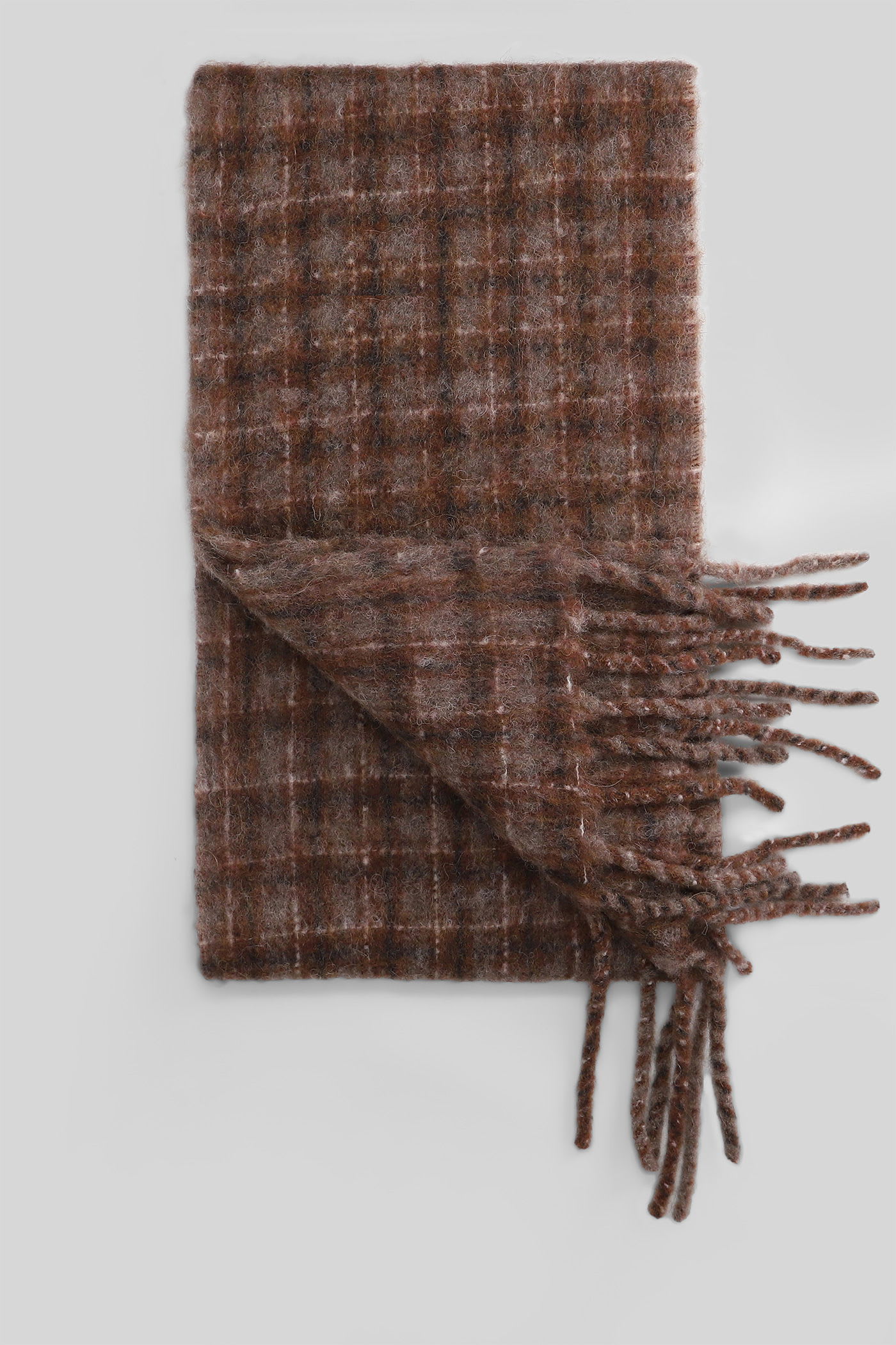 Our Legacy Dorf Check Fuzzy Alpaca In Brown