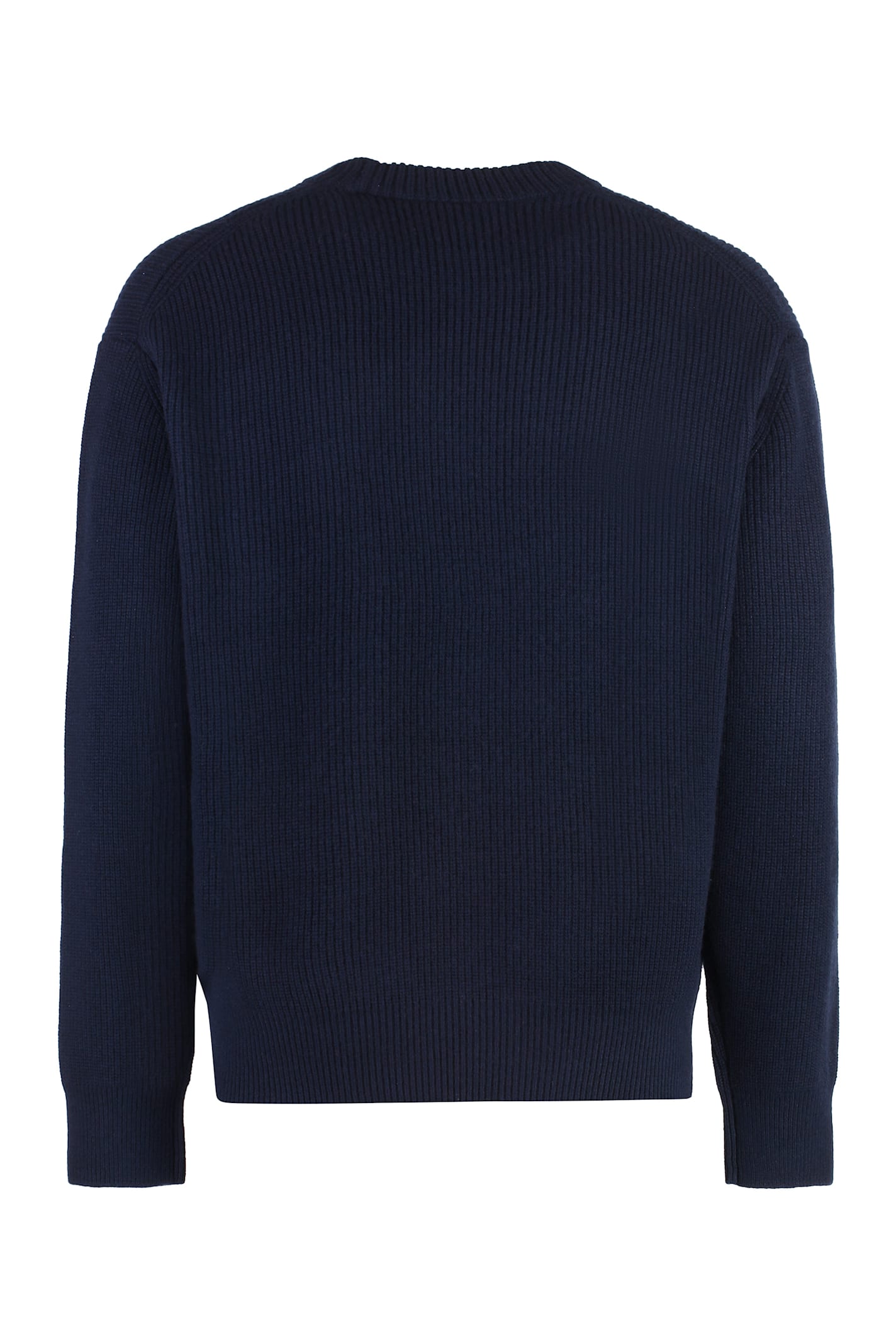 Shop Maison Kitsuné Wool-blend Crew-neck Sweater In Blue