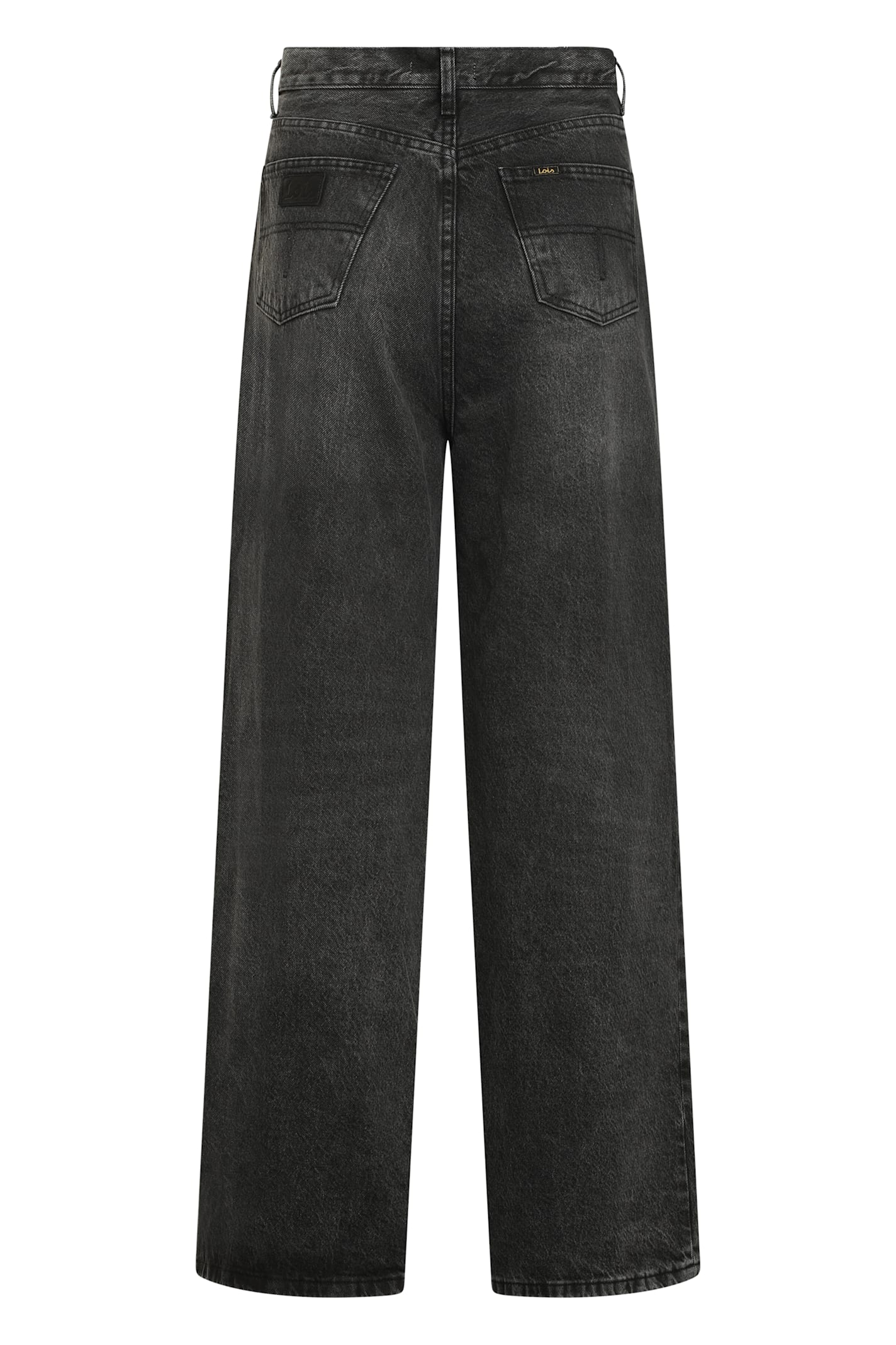 Lois Skater Loose Wide Leg Jeans In Black