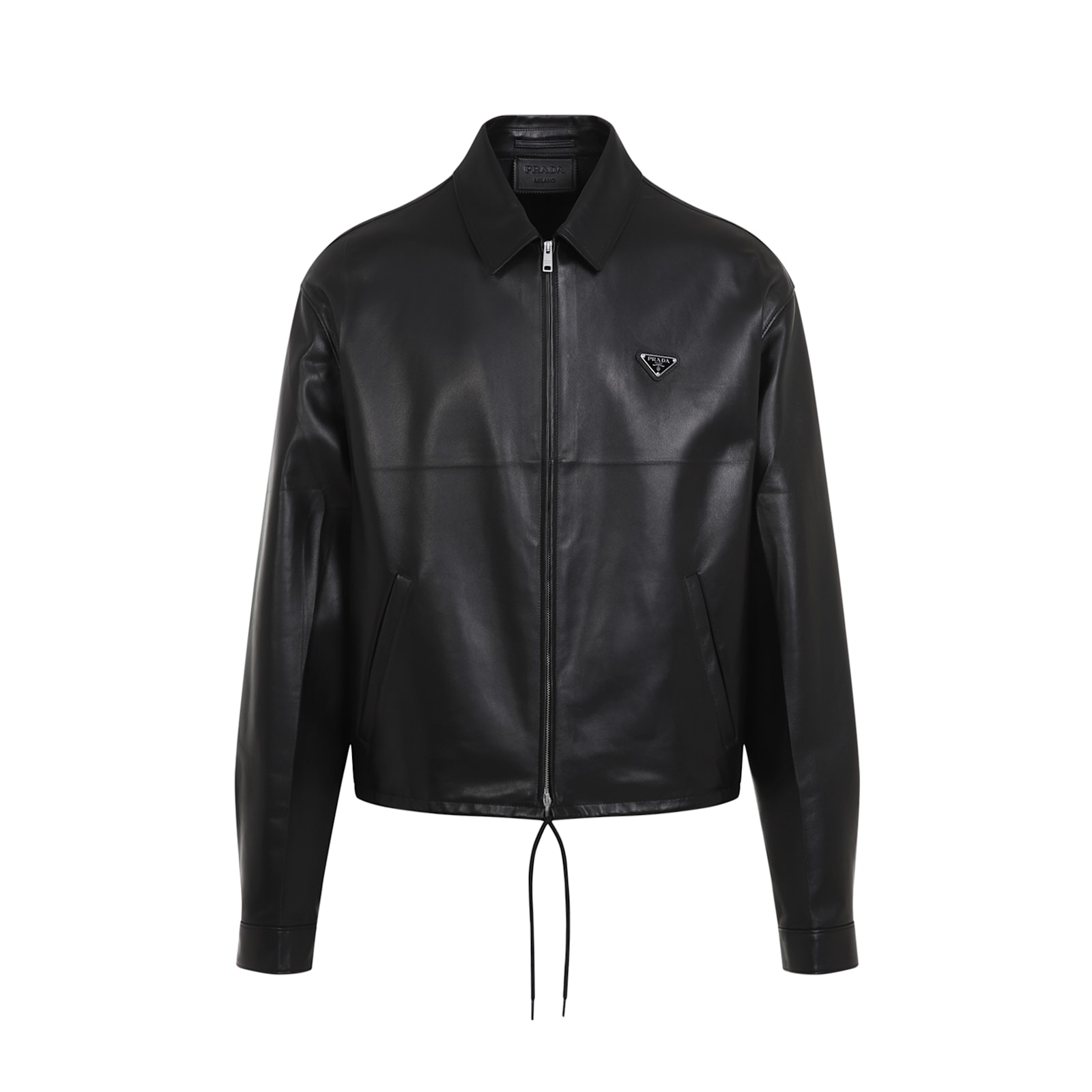 プラダ Prada Lamb Leather Jacket Prada Lamb Leather Jacket In Nero | ModeSens