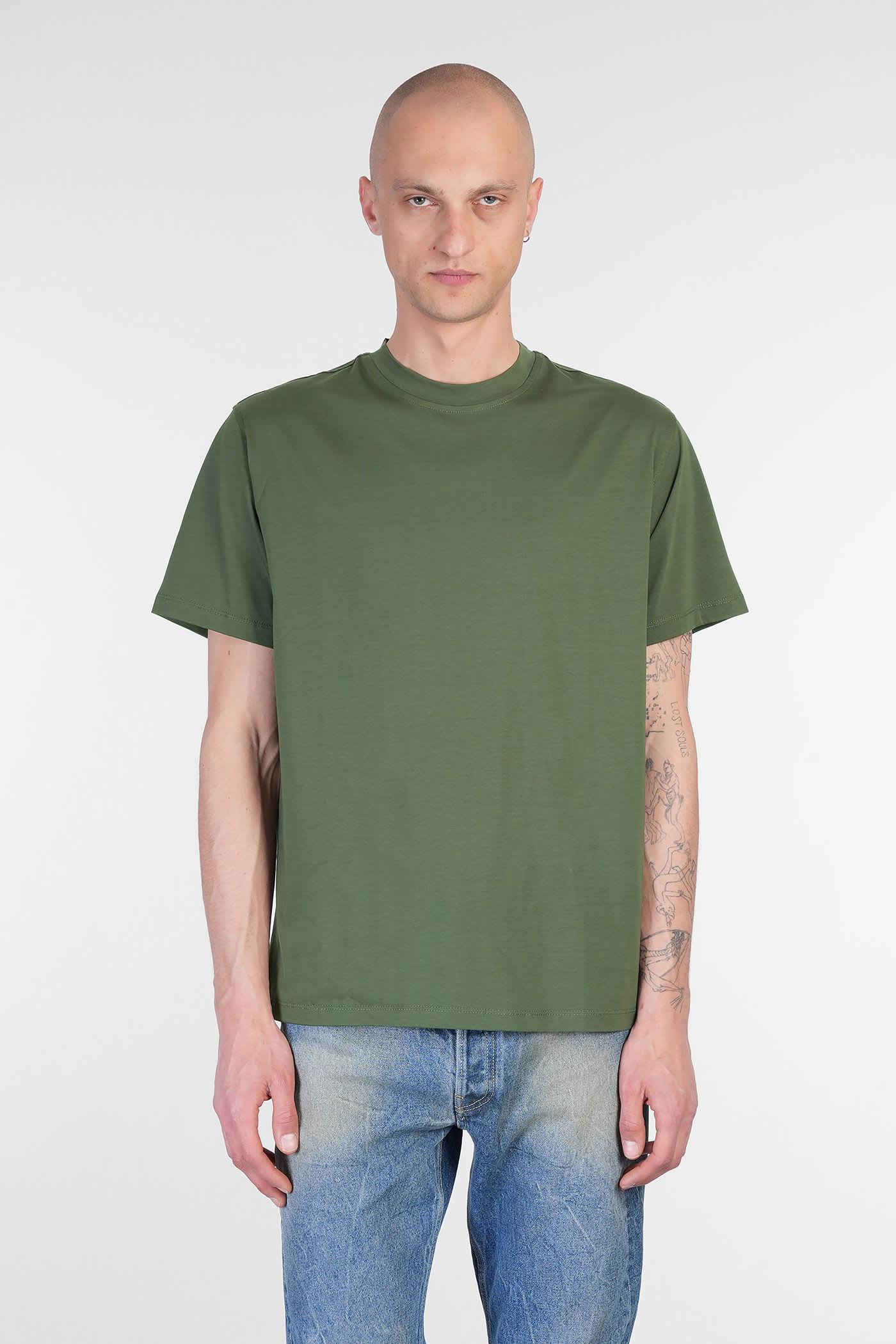 T-shirt In Green Cotton