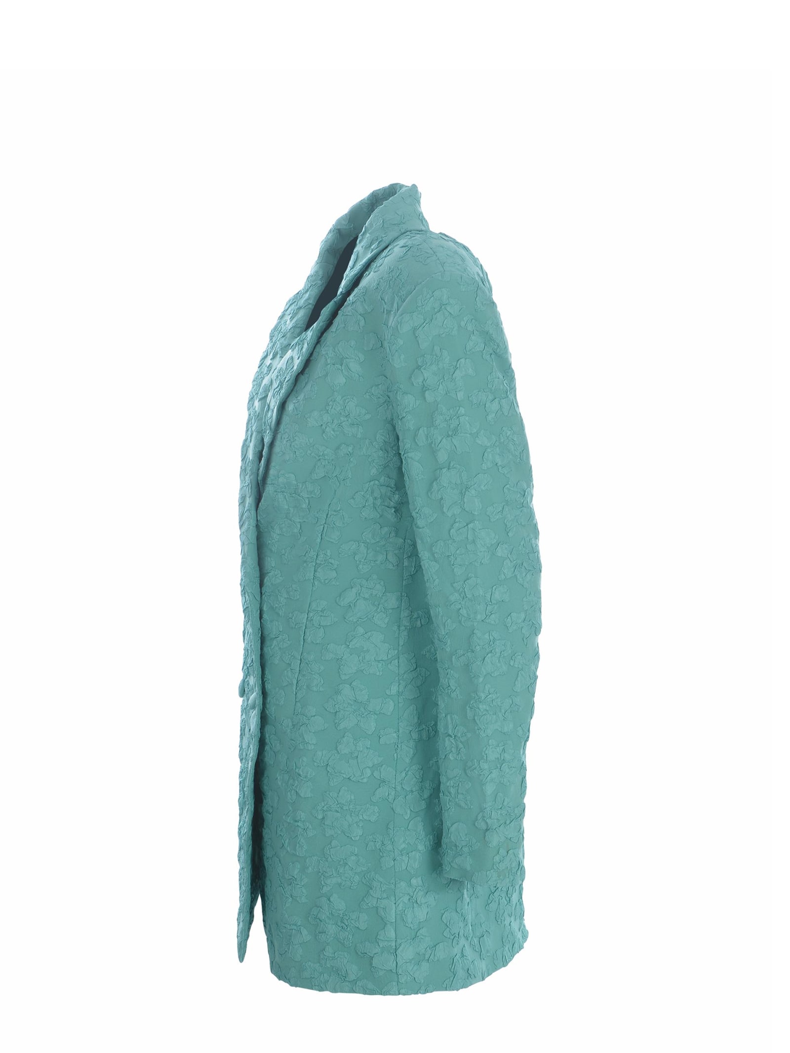 Shop Rotate Birger Christensen Jacket Dress Rotate Made Of 3d Jacquard In Turquoise