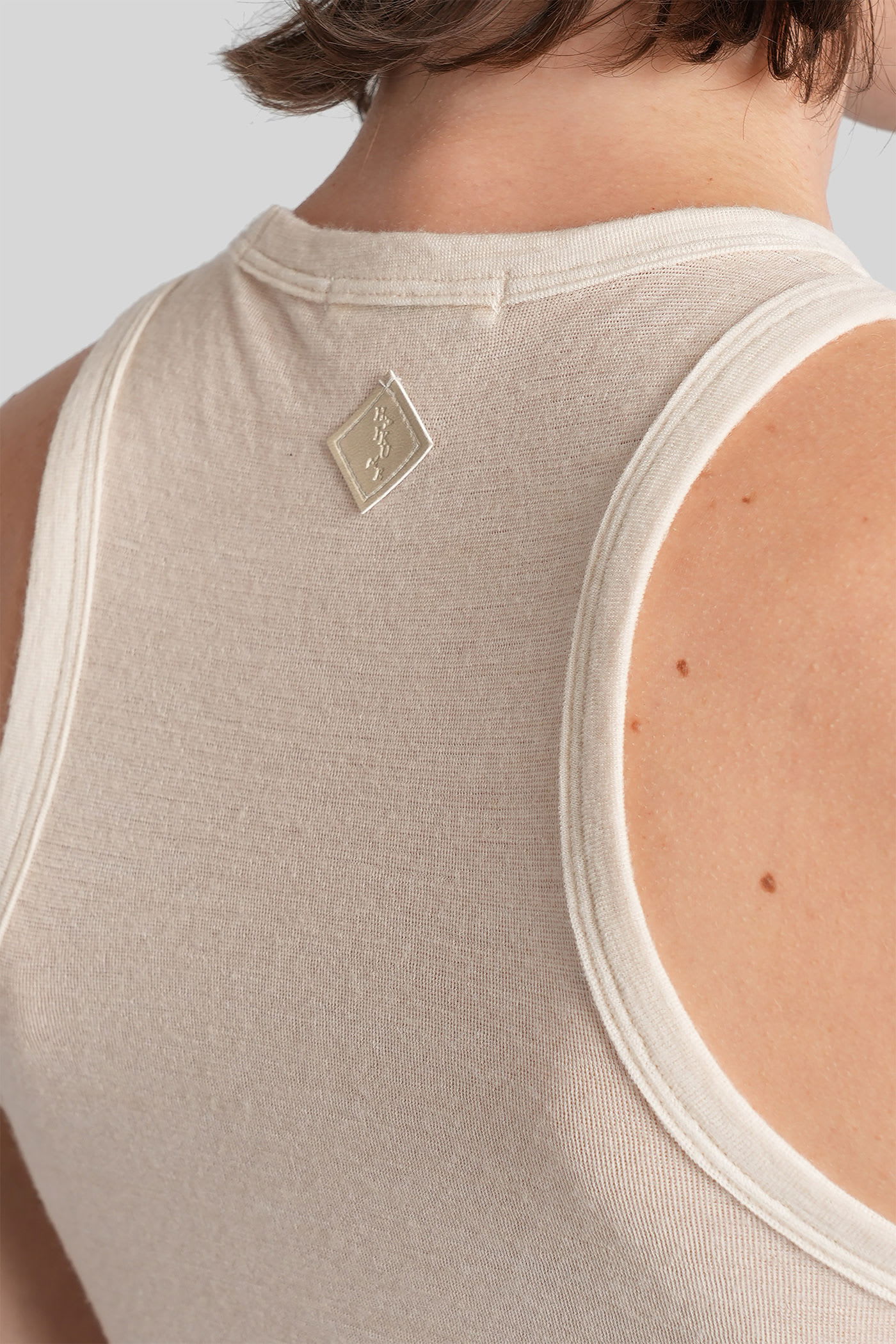 Haikure Eve Tank Top In Beige Wool In Multi