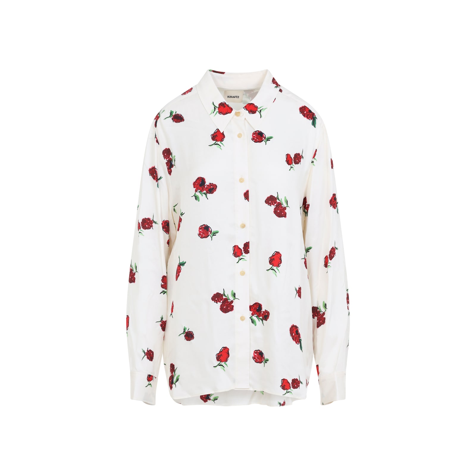 Khaite Argo Raspberry-print Shirt In White