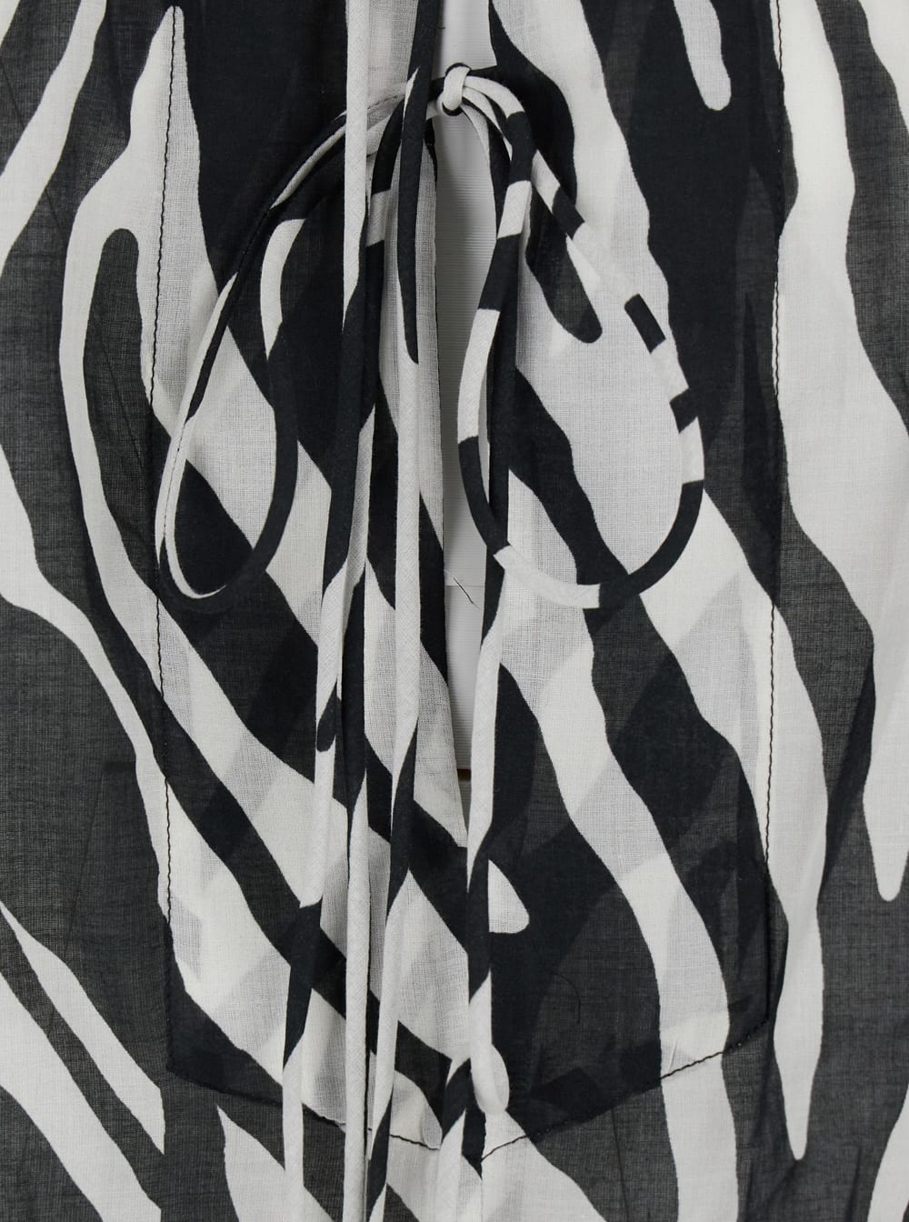 The Andamane Wilma Black And White Top With Boat Neck And All-over Zebra Motif In Cotton Woman In White/black