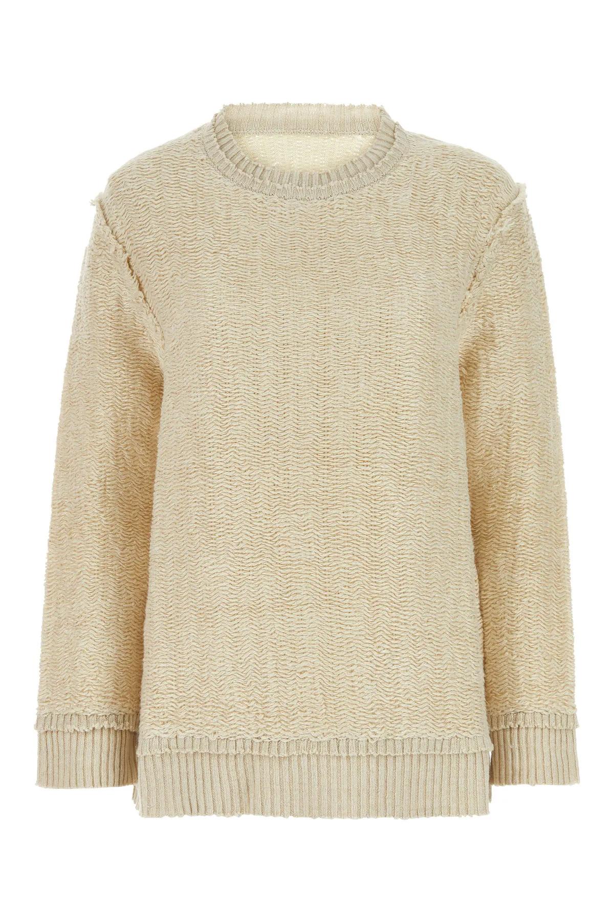 Shop Maison Margiela Sand Hemp Blend Oversize Sweater In Beige